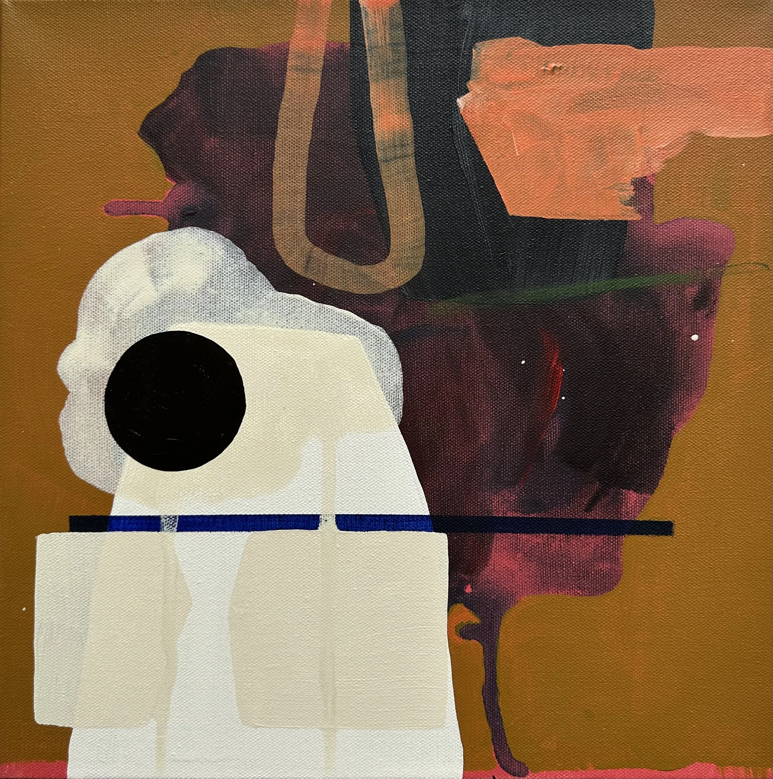   Side gig , 2025  Acrylic on canvas  14 × 14 inches 