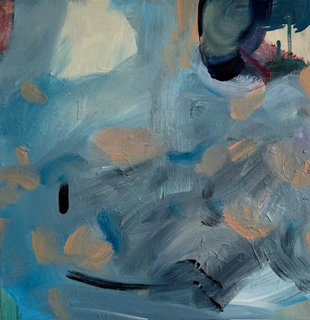   Skydive , 2026  Acrylic on canvas  14 × 14 inches 