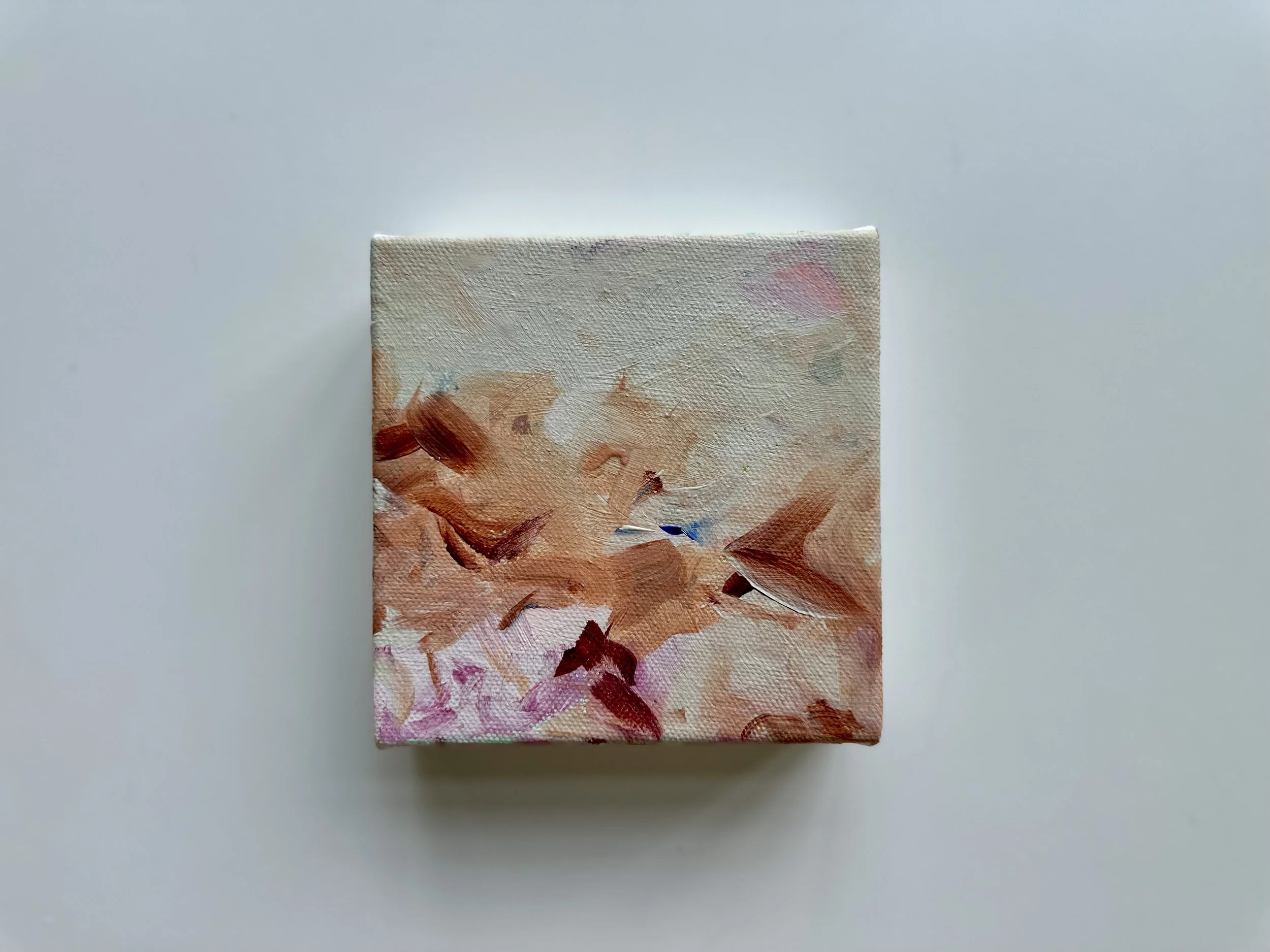   Dusted tangle , 2026  Acrylic on canvas  5 × 5 inches 