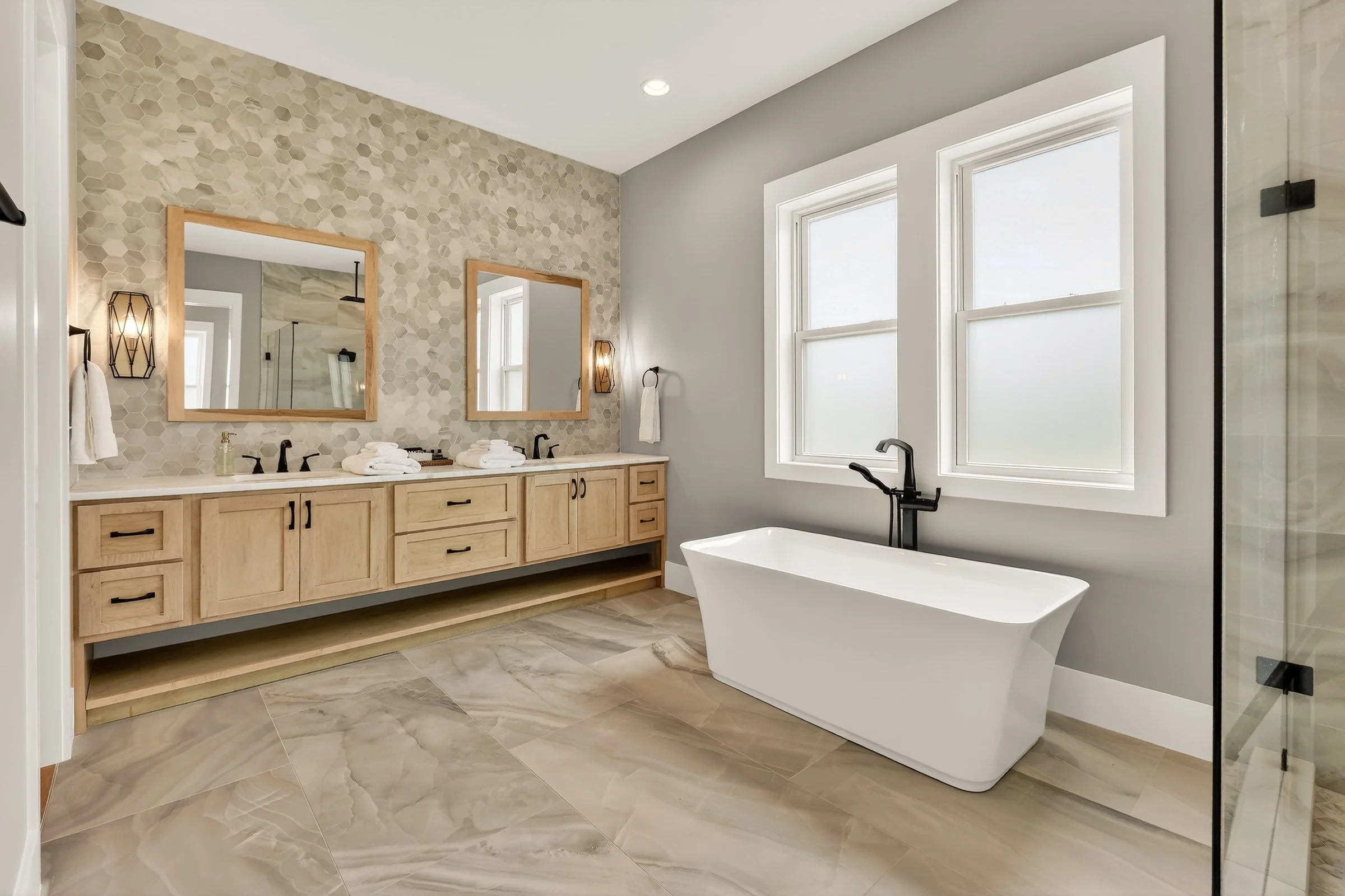 Front exterior of a brick home photographed for a real estate listing in Spartanburg, South Carolina with professional real estate photography.