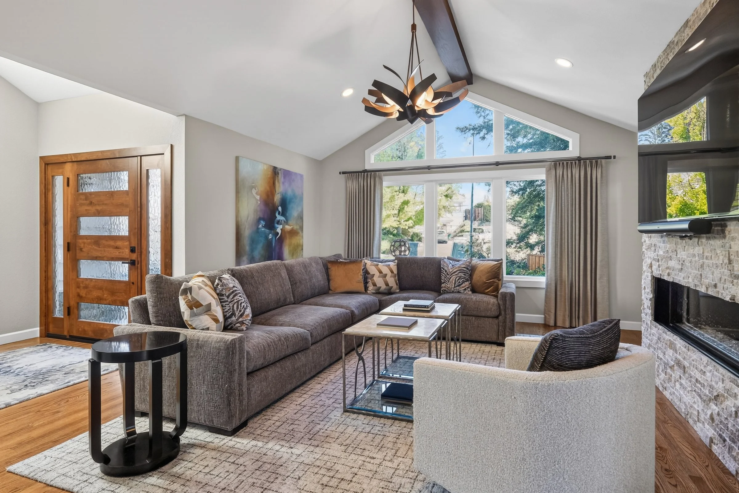 Master bedroom interior photographed for a Greenville, South Carolina real estate listing.