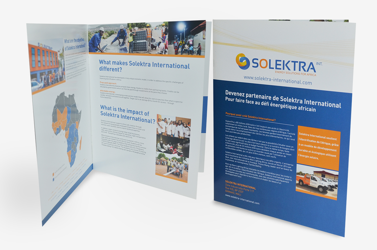 Akon Lighting Africa and Solektra Dual Language Brochures 