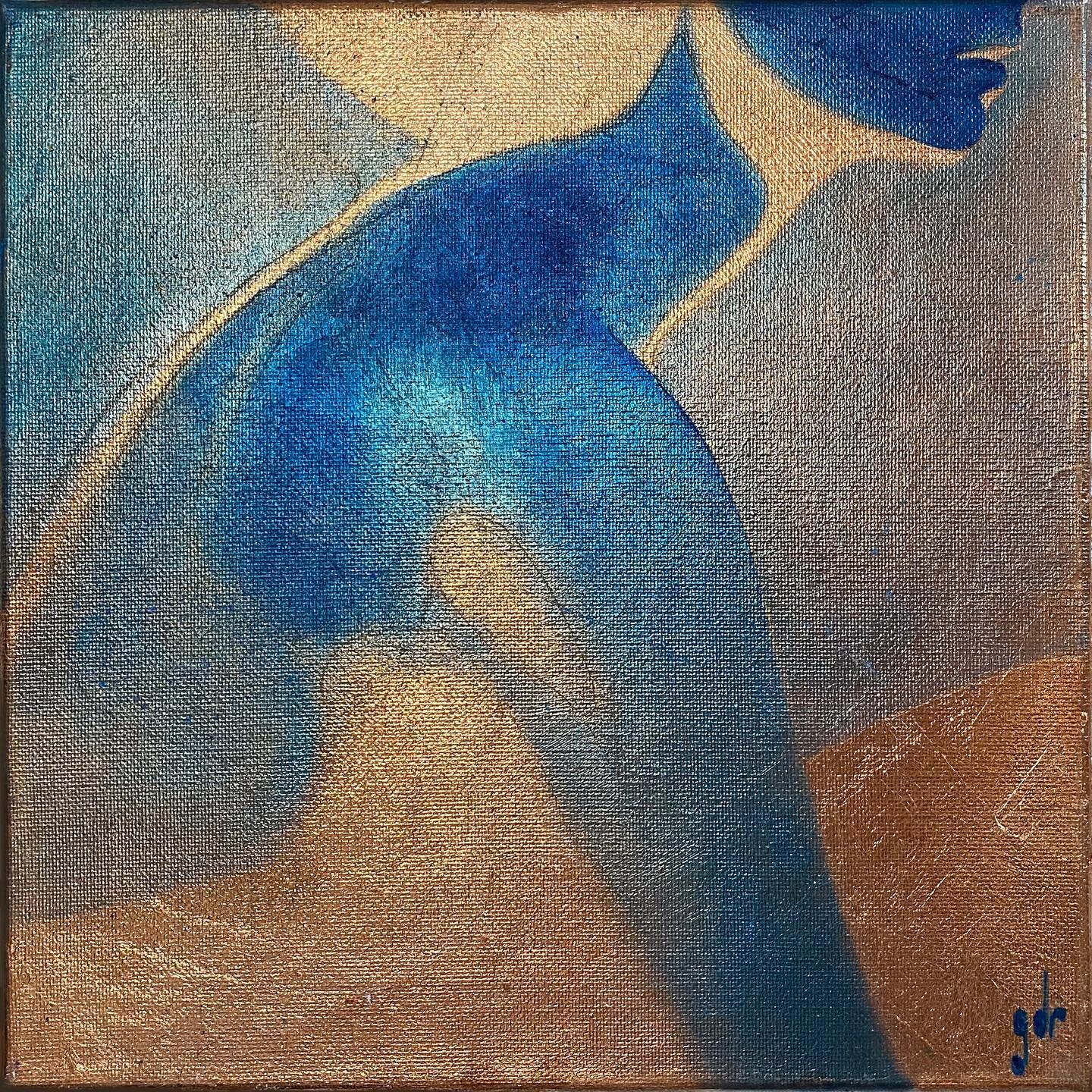 &ldquo;Her Curves&rdquo; 
Oil and copper leaf on canvas
10&rdquo;x10&rdquo;
Available on @artfinder_com 
#oilpainting #copperfoil #copperleaf #painting #blue #copper #arte #art #artistsoninstagram  #body #portrait #curves #woman #grace #beauty #elega