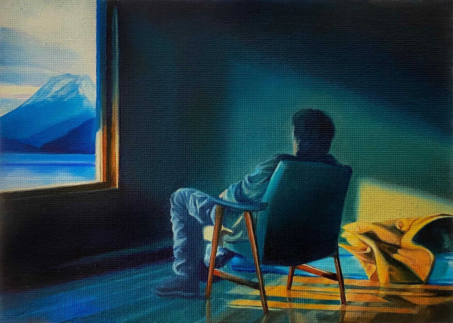 &ldquo;The Stillness of Dawn&rdquo;
Oil painting on canvas board, 5&rdquo;x7&rdquo;
Available on @artfinder_com 
#minipainting #miniaturepainting #oilpainting #painting #artistsoninstagram #art #arte #quietmoment #anticipation #view #room #waiting #h