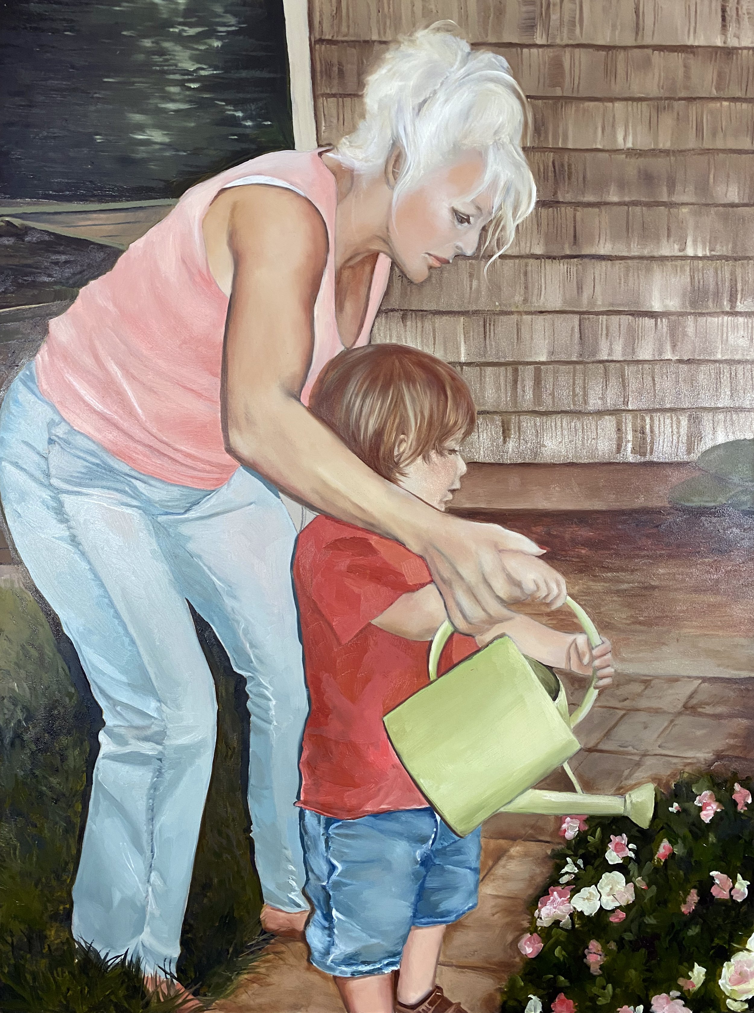Watering with Grandma