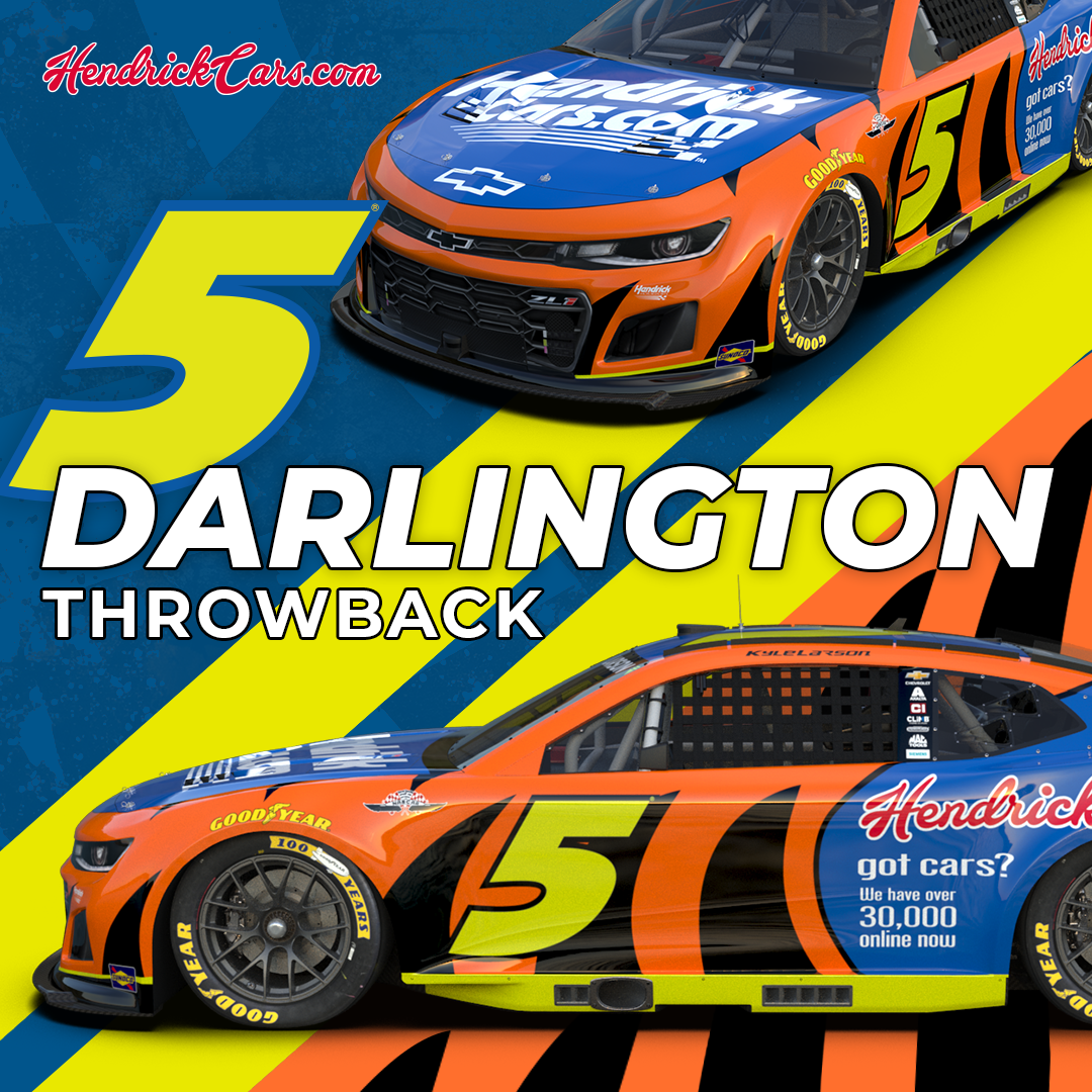  Social graphic that unveiled this last year's throwback paint scheme that is going to be raced at the Darlington Racetrack. 