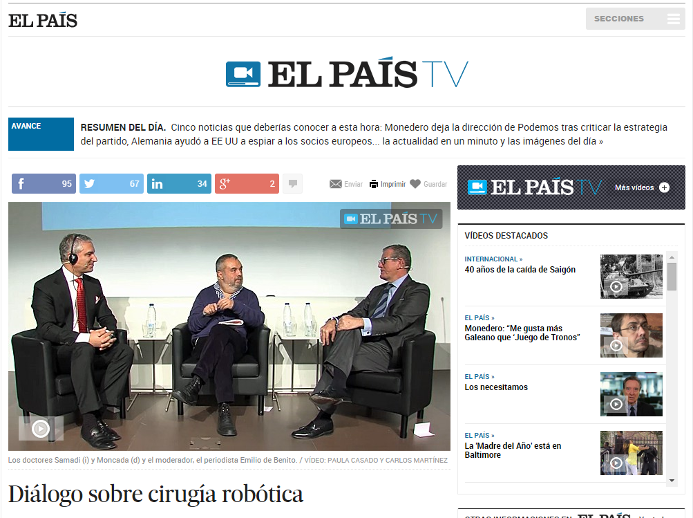 Dr. David Samadi Interviewed by Spanish Newspaper EL PAÍS