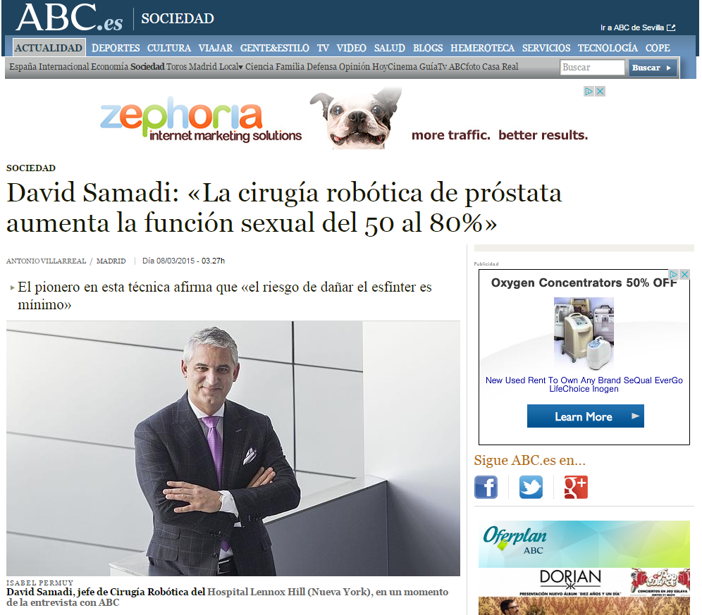 Dr. David Samadi Interviewed on Spanish Online Newspaper: ABC