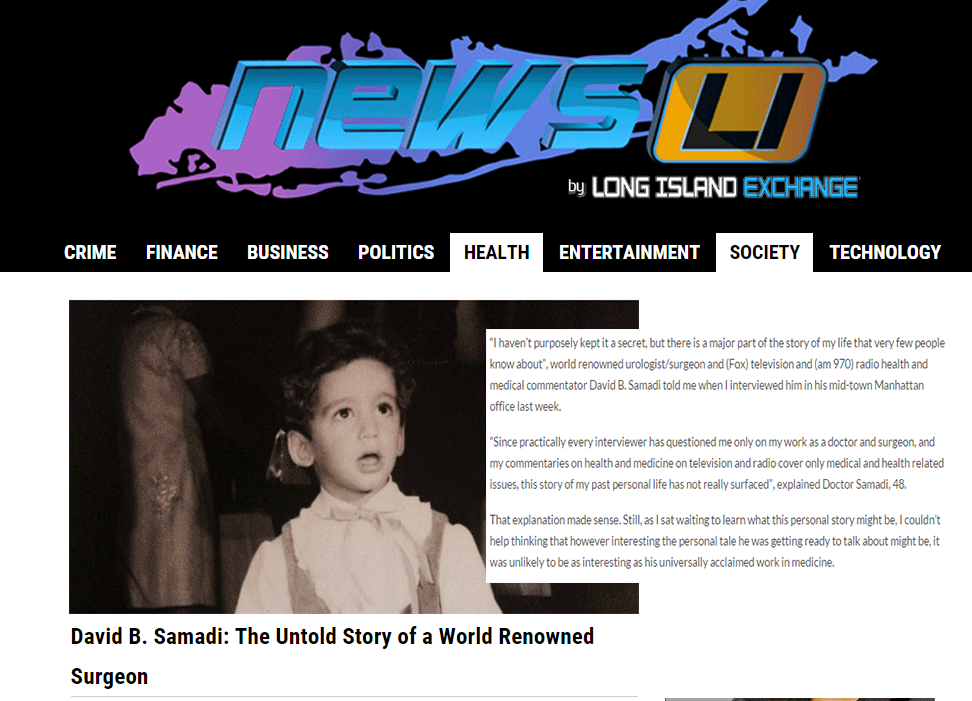 News Long Island: Untold Story of Dr. David Samadi