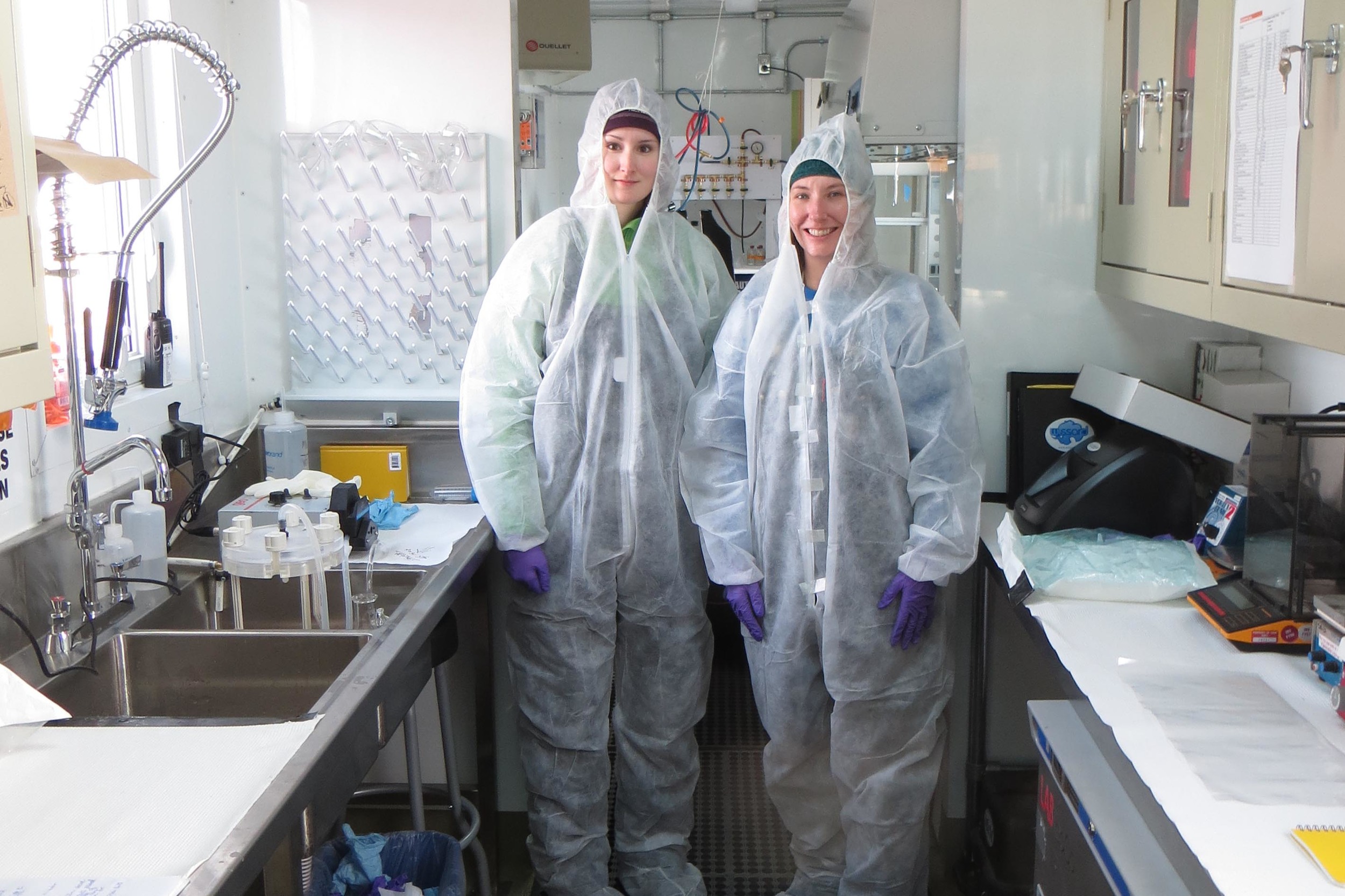 Trista Vick-Majors and Amanda Achberger wait for samples to arrive. PHOTO COURTESY TRISTA VICK-MAJORS