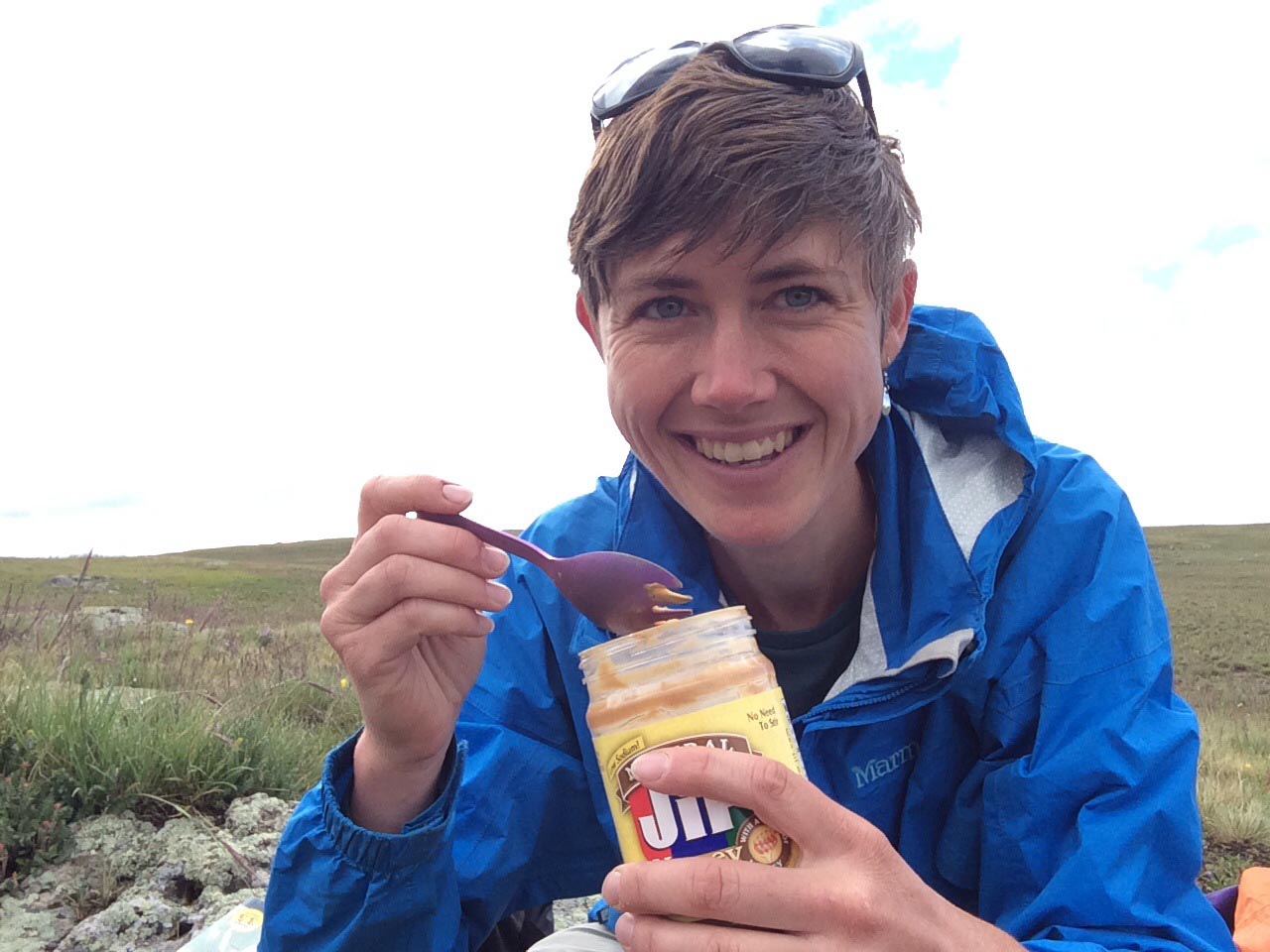  After a 105-mile stretch between resupply points, a mostly empty jar of peanut butter was all that was left. PHOTO BY WILLOW BELDEN 