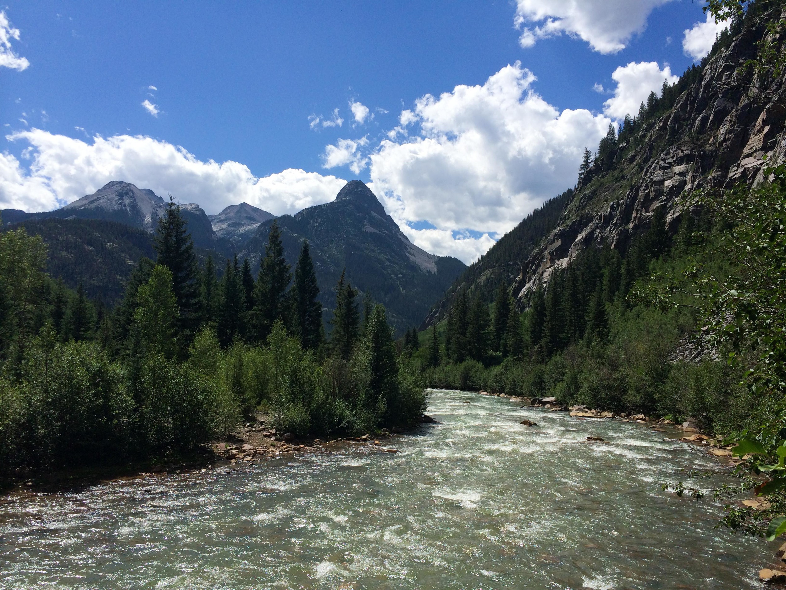  Crossing the Animas River, near Silverton. PHOTO BY WILLOW BELDEN 