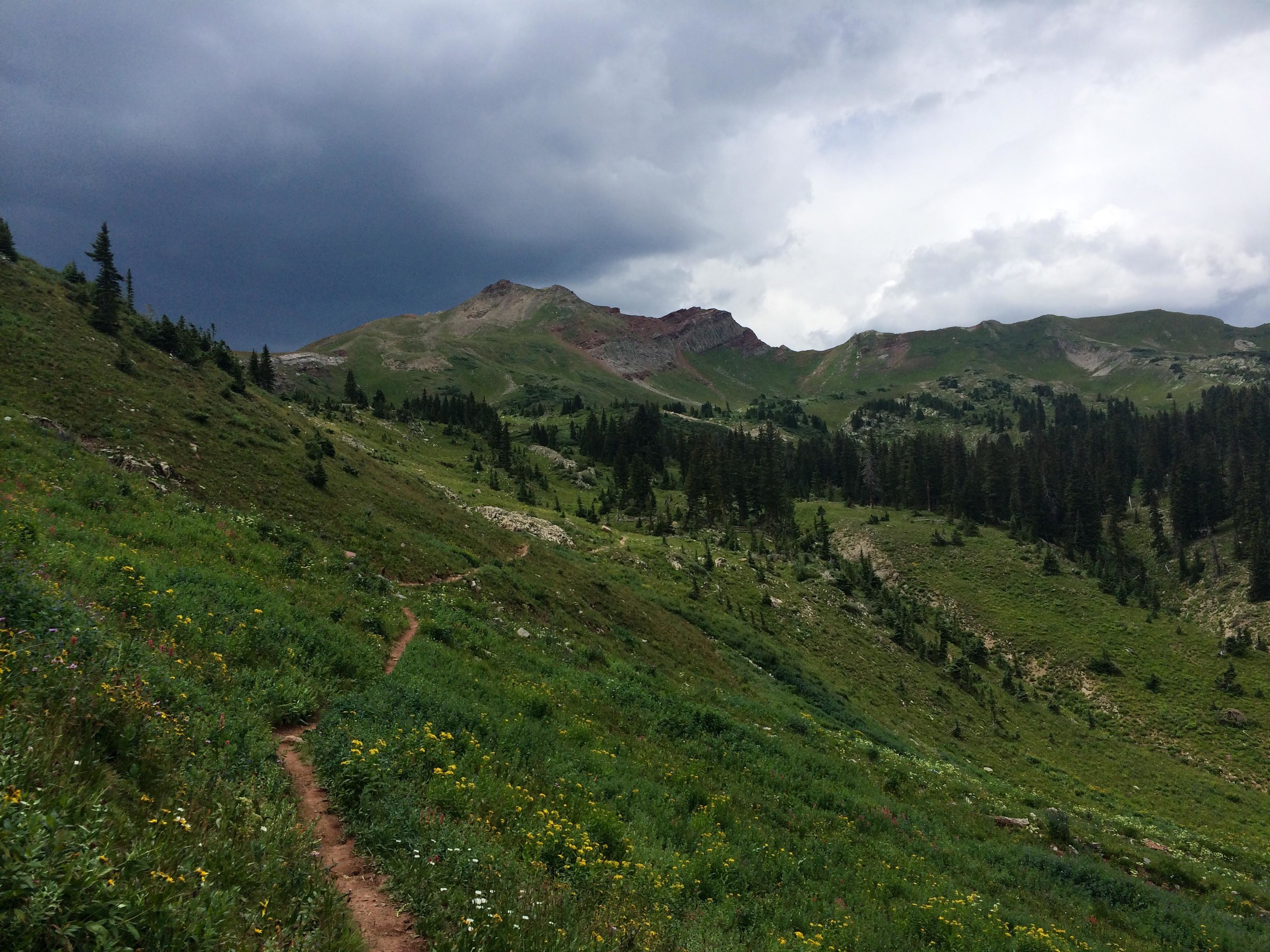  Storm clouds brewing over Black Hawk Pass. PHOTO BY WILLOW BELDEN 
