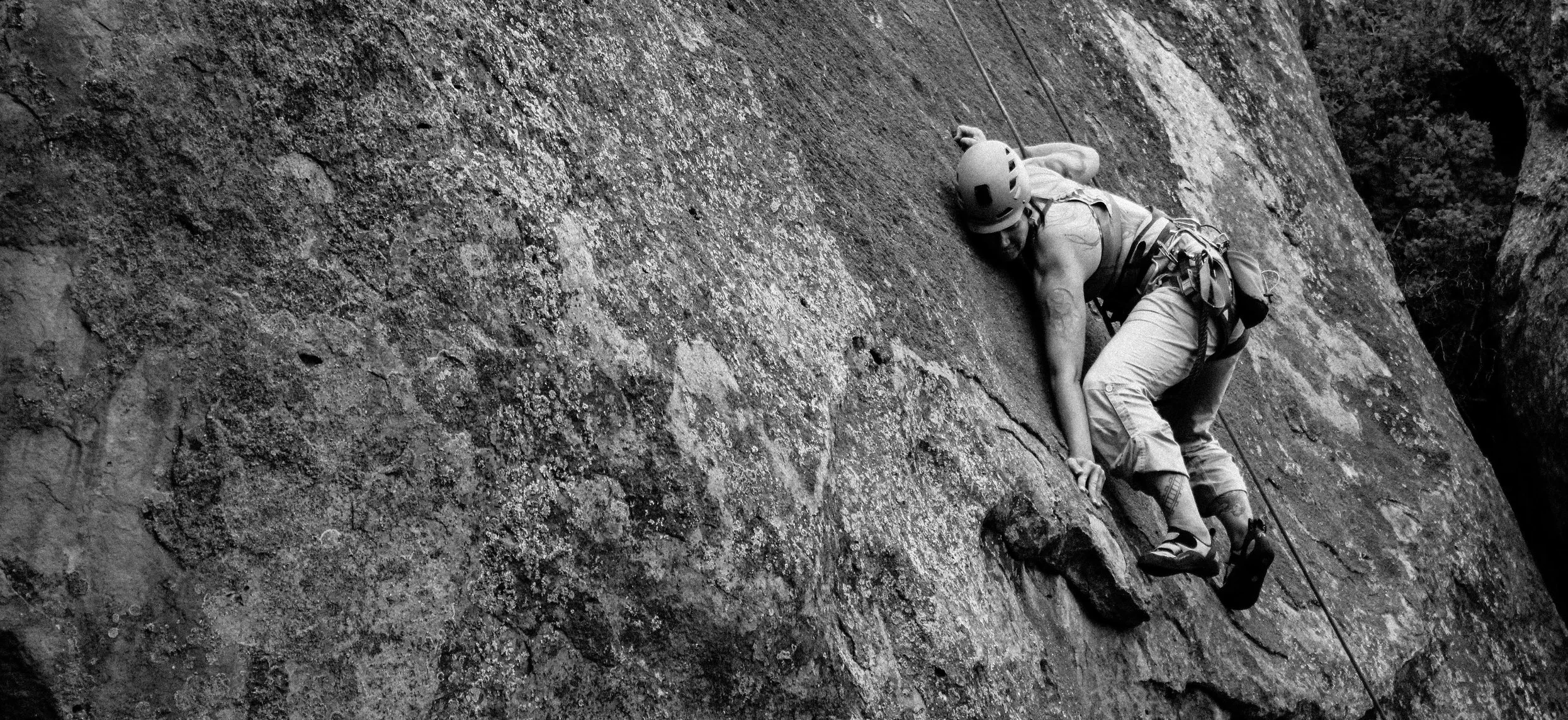 Stacey McKenna climbs 'Drugs are Nice,' a 5.10a route at Penitente canyon, colorado. (Photo courtesy Stacey McKenna)