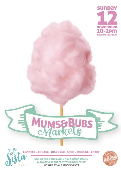 Event branding and poster design for the Mums and Bubs annual Markets