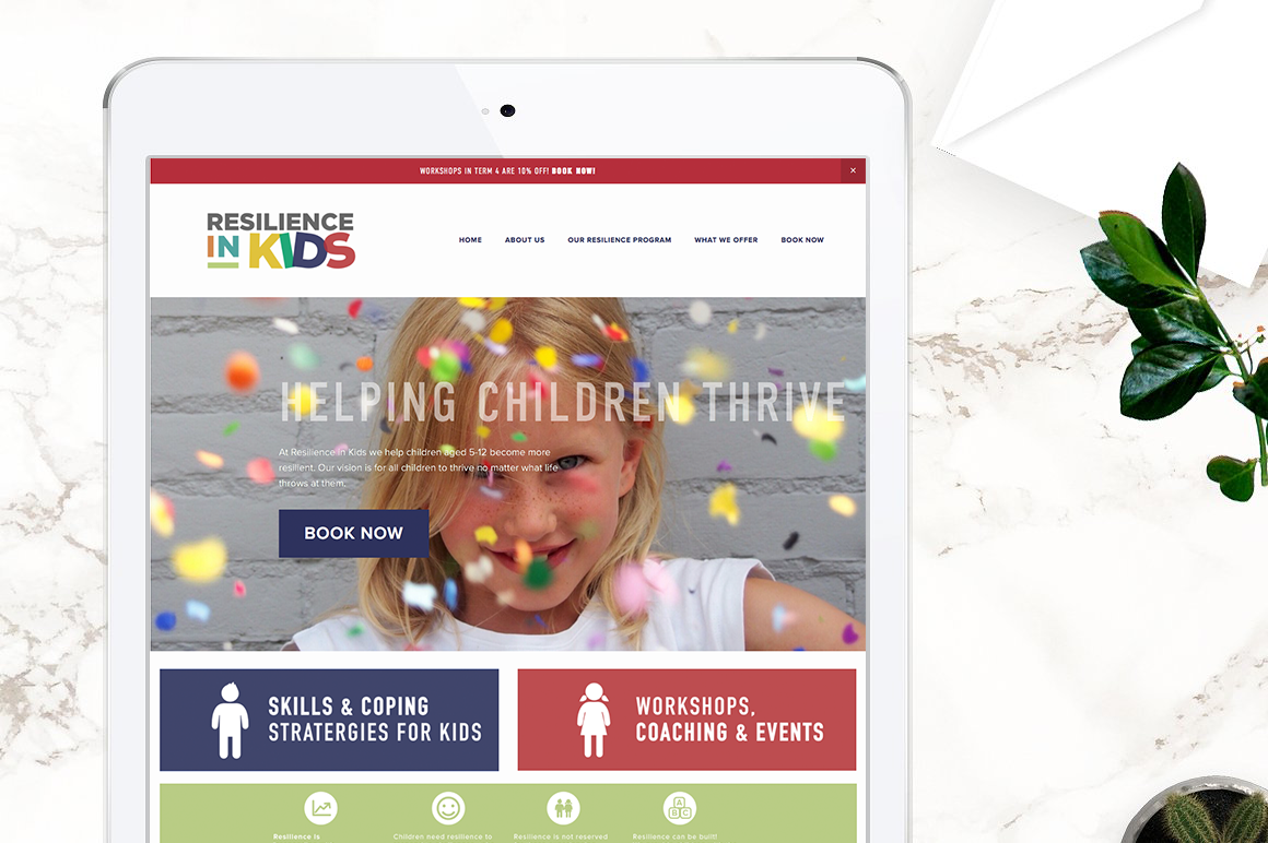 Web design for Resilience in Kids