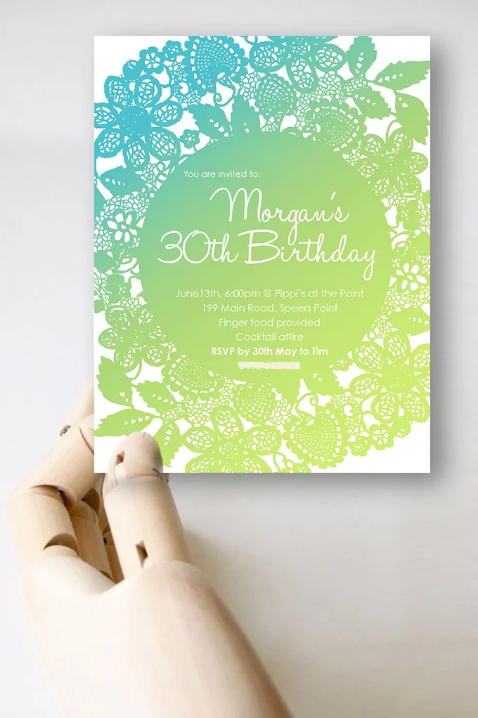 Invitation Design for the lady who loves Green
