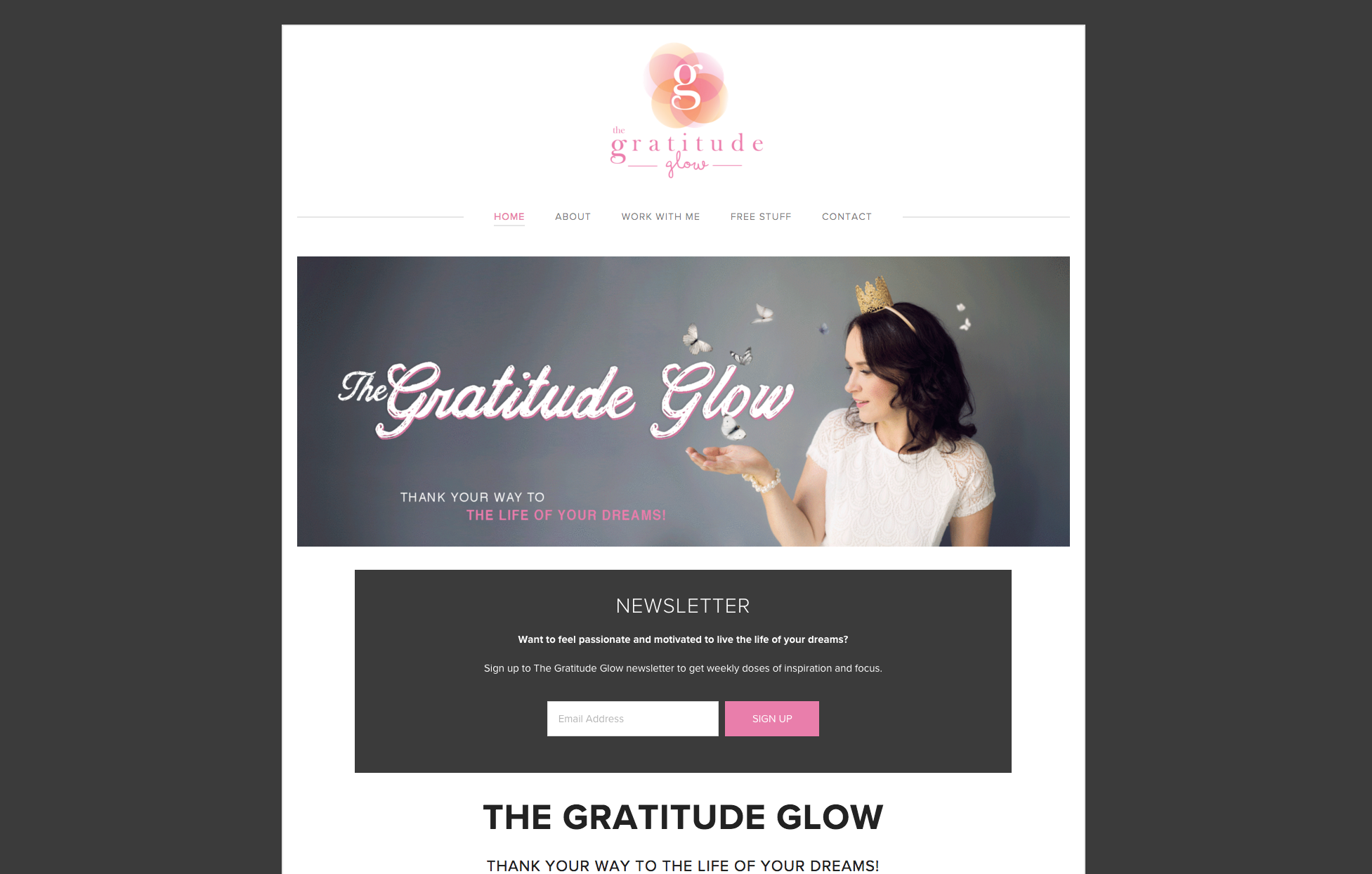 Webpage Design for The Gratitude Glow