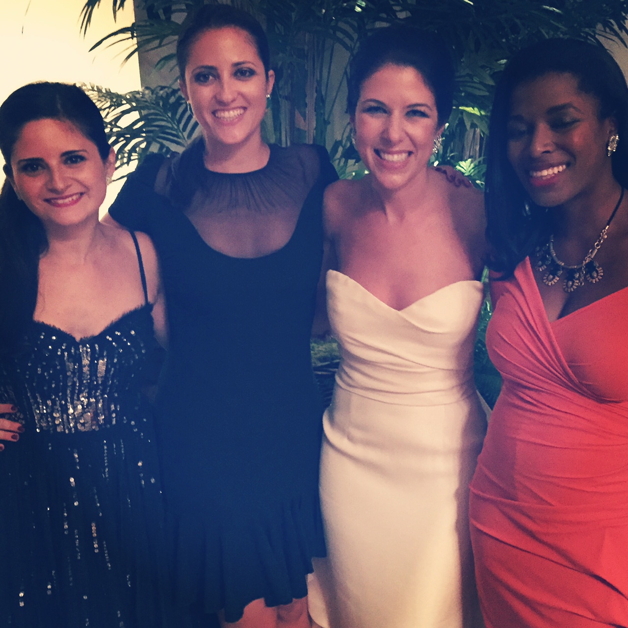 Wedding party, bride and friends