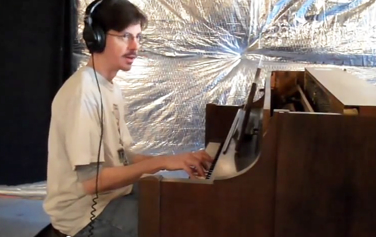  November 2011 studio session, recording the piano track in "Making Senses"&nbsp;for&nbsp;  PAINT BY NUMBERS   