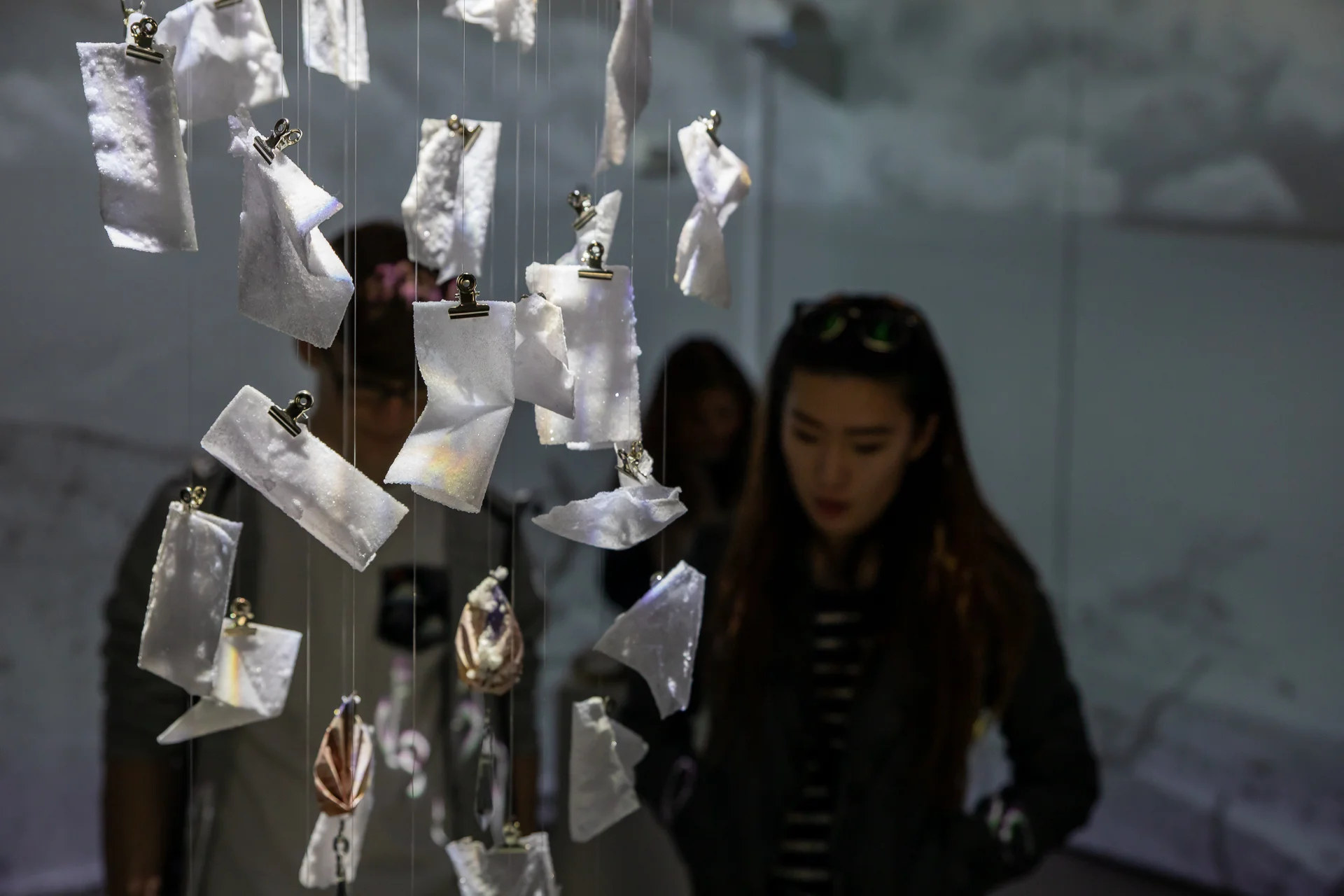 Visitors during the show opening