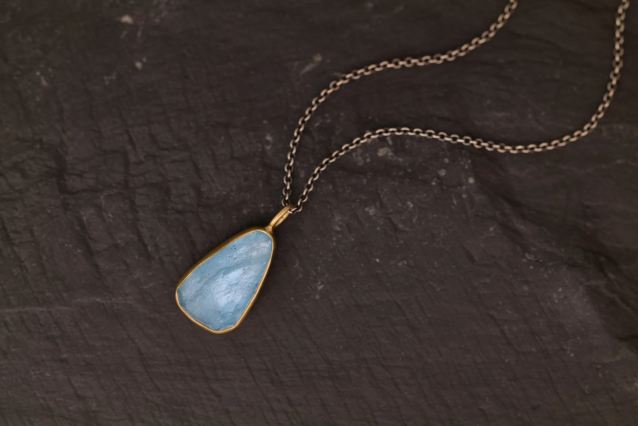 Rose Cut Aquamarine Necklace