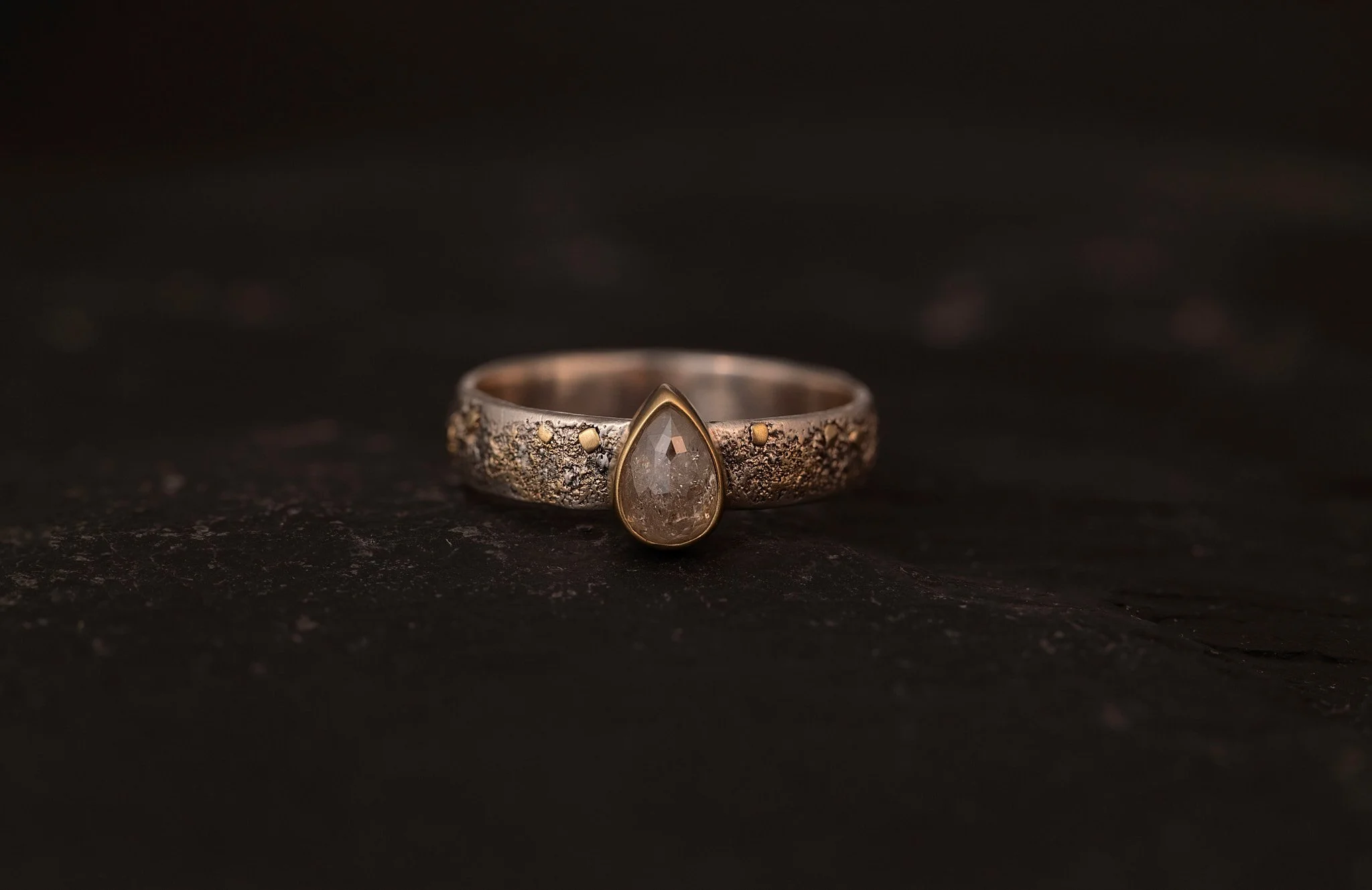 Rose Cut Diamond Erosion Ring