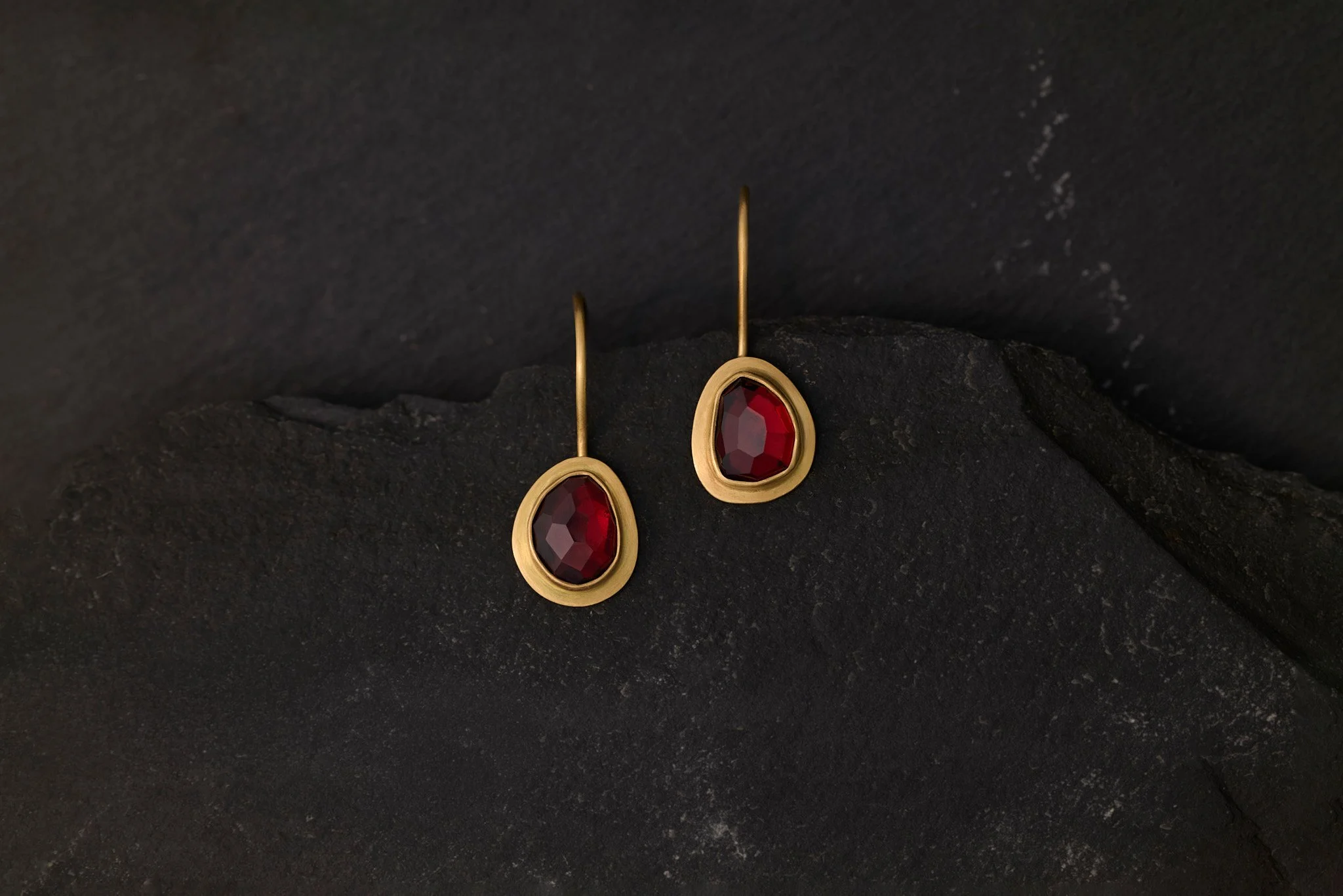 Brazilian Almandine garnet drop earrings