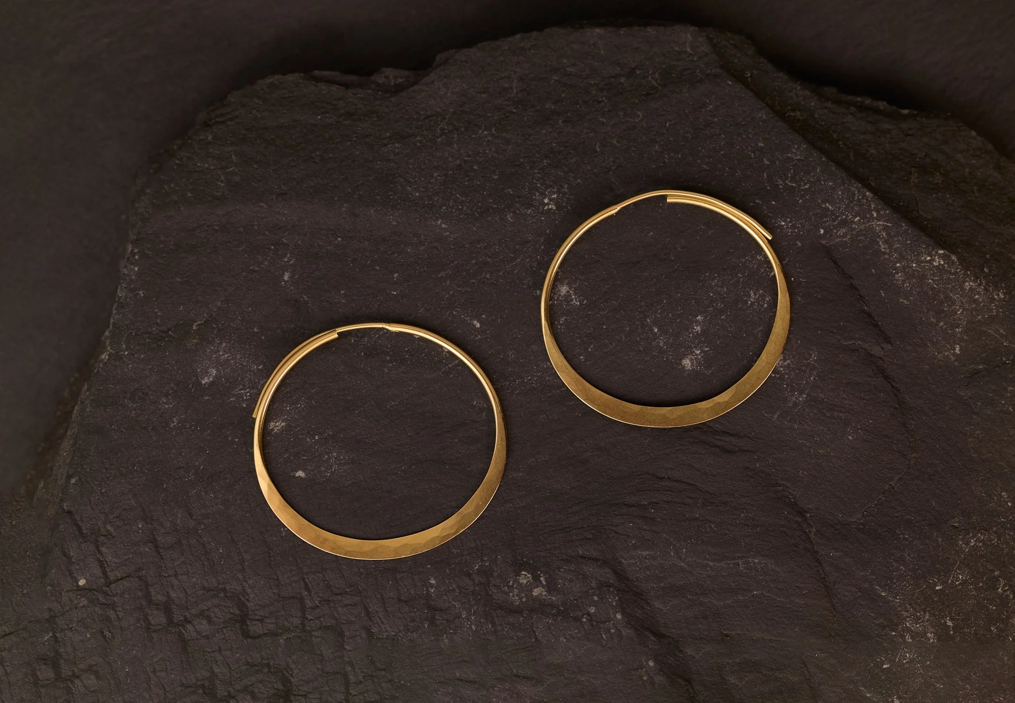 Hammered Gold Hoop Earrings