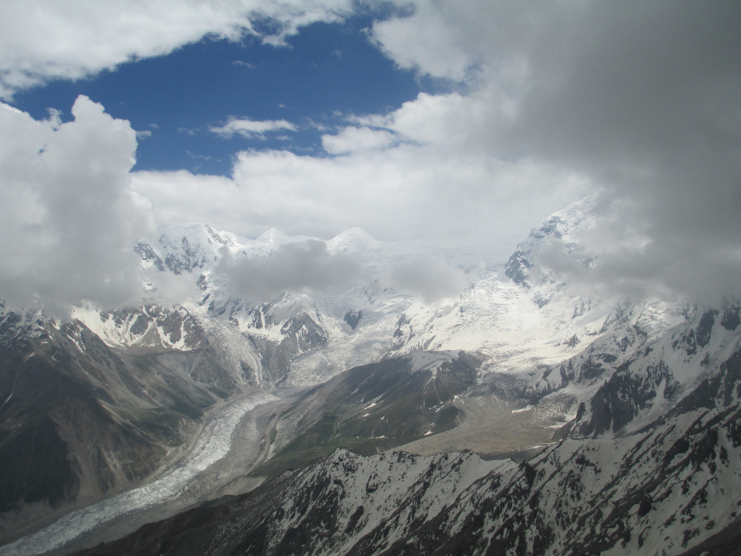 from 5072 - looking down at the Raikot Glacier almost 2000m below