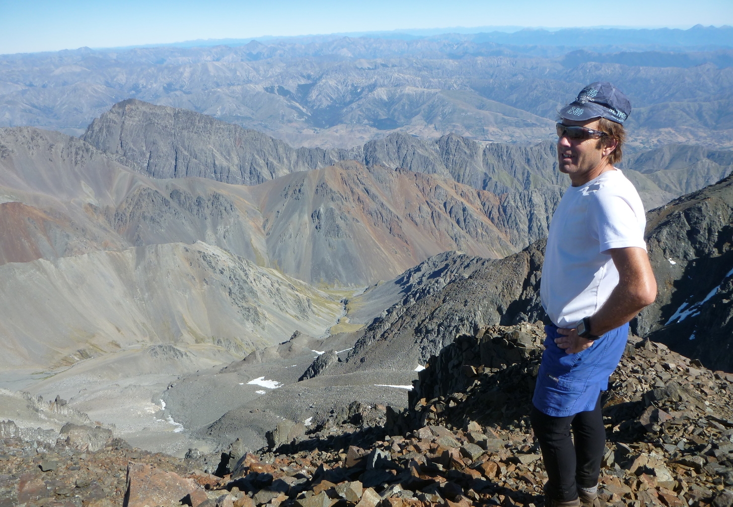   on the summit of Tapuae-o-Uenuku in mid-summer Jan 2015  