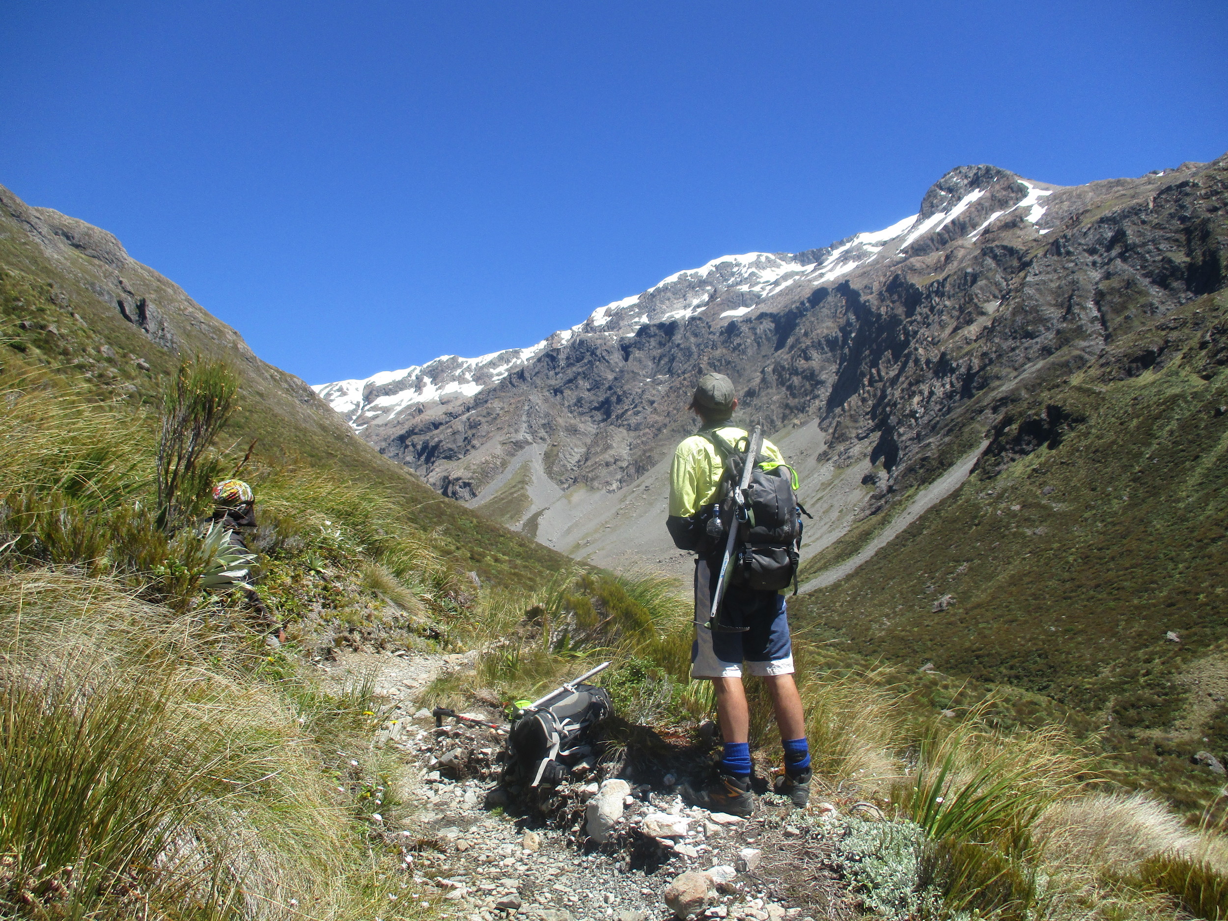   Carl looking towards Mt Philistine Arthurs pass National Park   