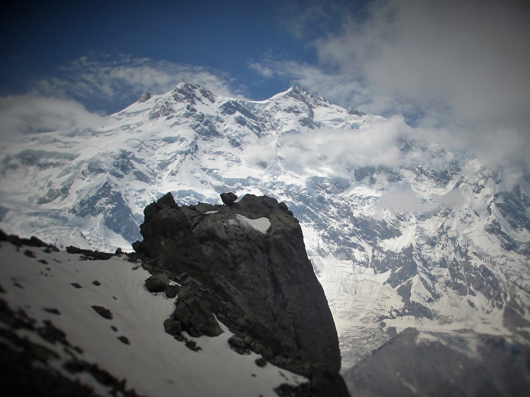 Nanga Prabat 8125m - mountain of superlatives , the largest mass on the Earths surface , rising the greatest vertical distance with the largest mountain wall , the Rupal face at 4600m. Its mountaneering history is superlative as well, no other mountain has such a history of triumphs and tragedies and hence its descrpition as the"Killer mountain" or the "Devil mountain". The only Superlative that NangaPrabat does not have is highest altitude but as its also growing faster than any other terristial mounatin it will own that one day too!! 