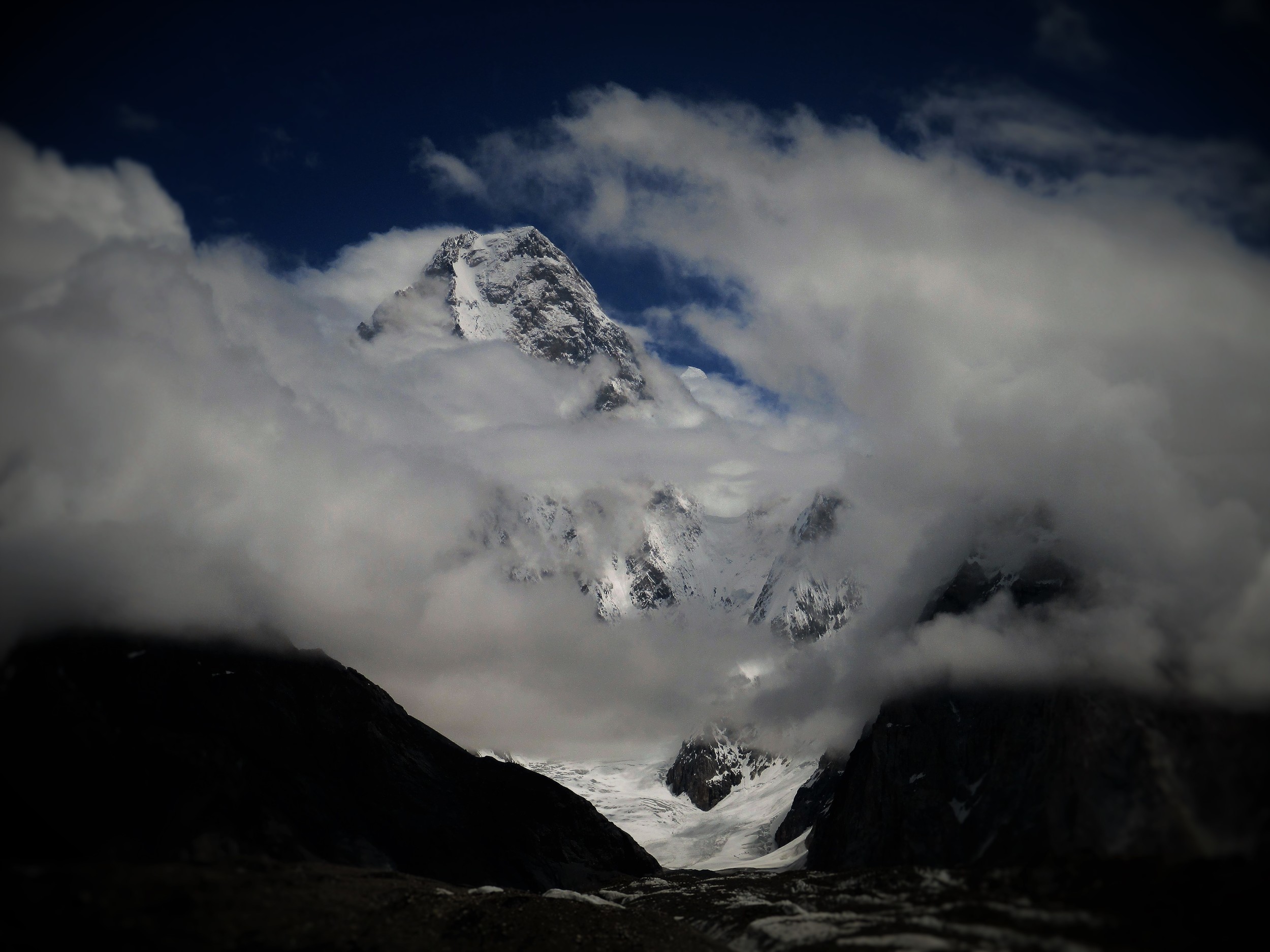 Gasherbrum 4 7925 m from the Baltoro Glacier. 