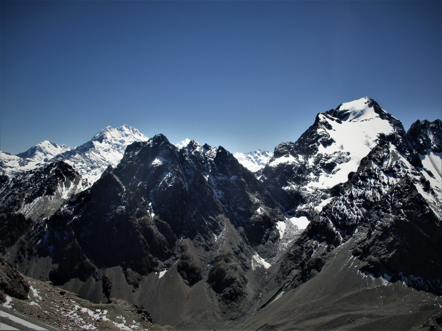 La Perouse ,Aoraki/Mount Cook and the Nuns Veil - our objective the following day as viewed from Mount Little.