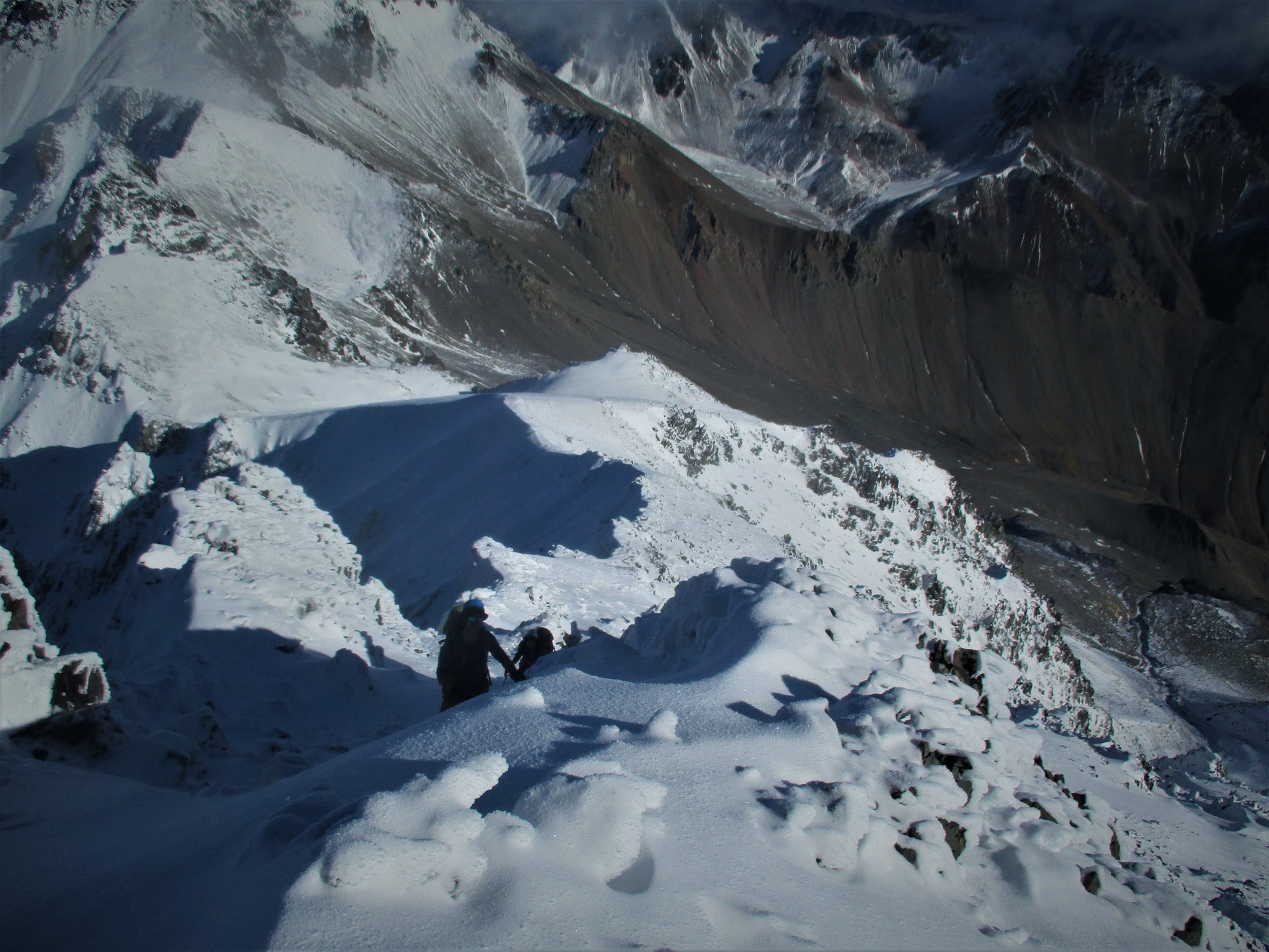 Looking down the ridgeline