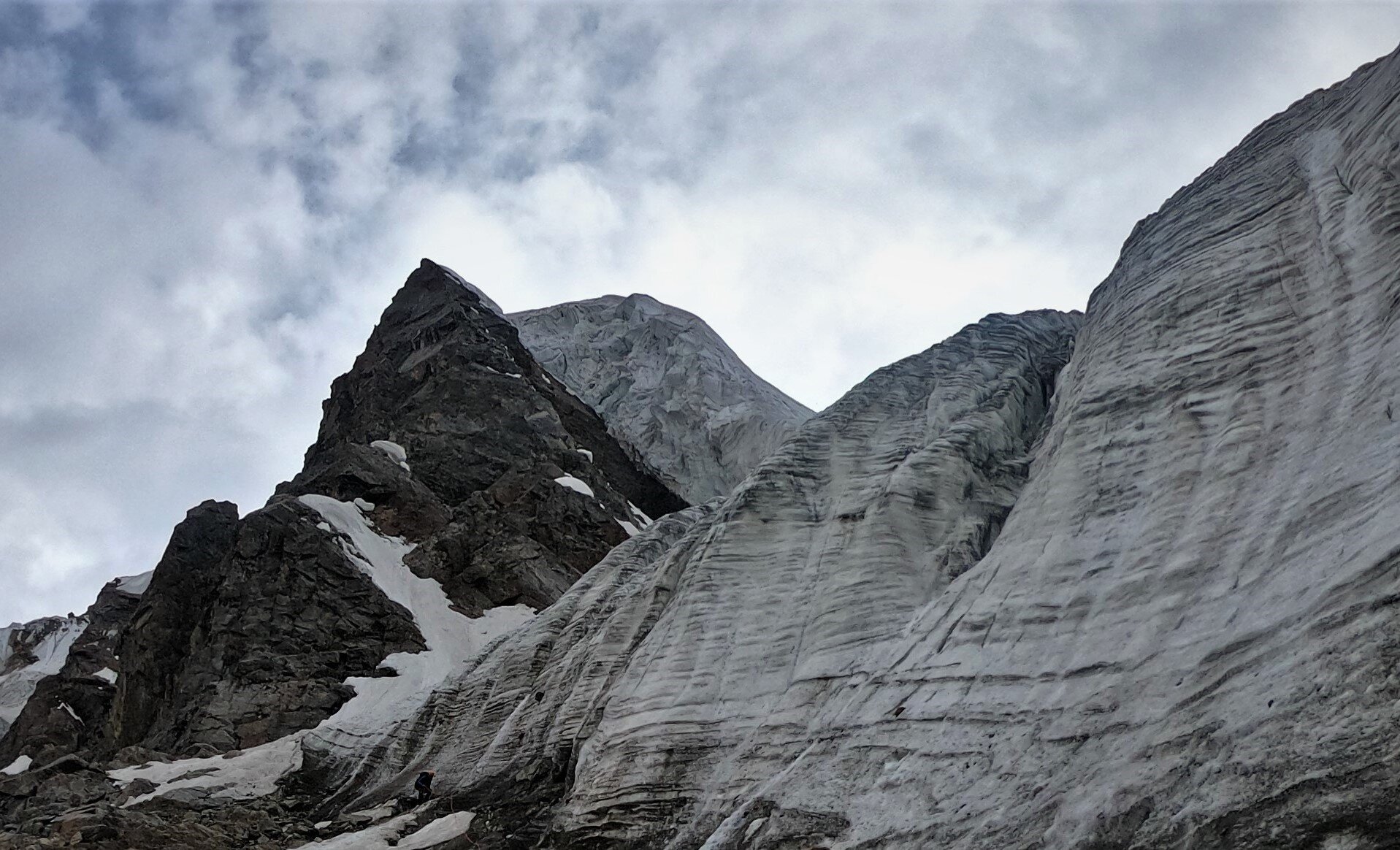 Spot the climber about to start up the ice.