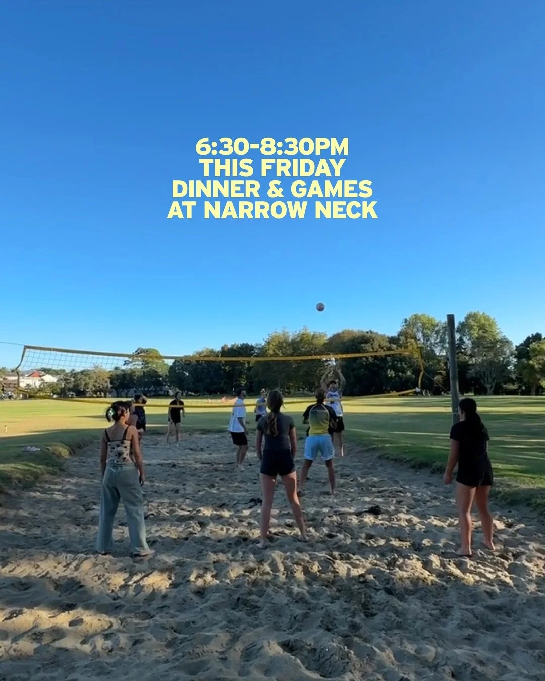 TOMORROW Night! ☀️🏐
Different time, different place ⤵️
Woodall Park, 6:30-8:30

Bring your friends and we&rsquo;ll bring the pizza 🍕