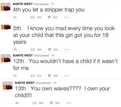 Kanye saying awful things