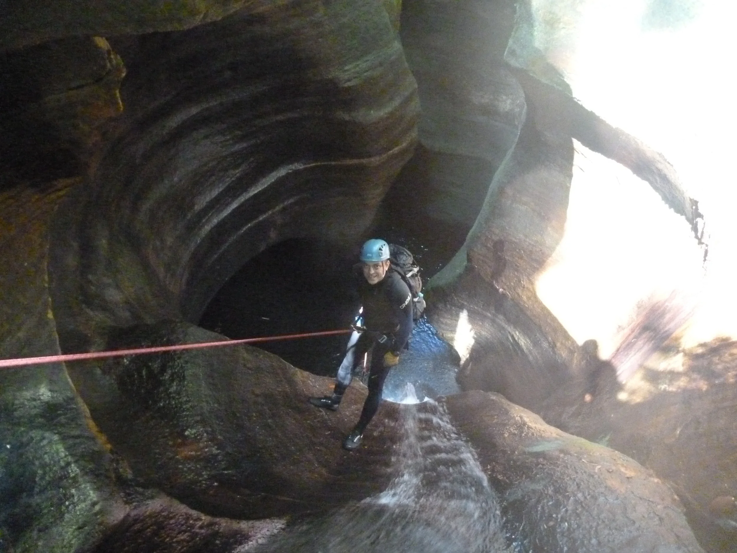  Vadim abseiling through the key hole 