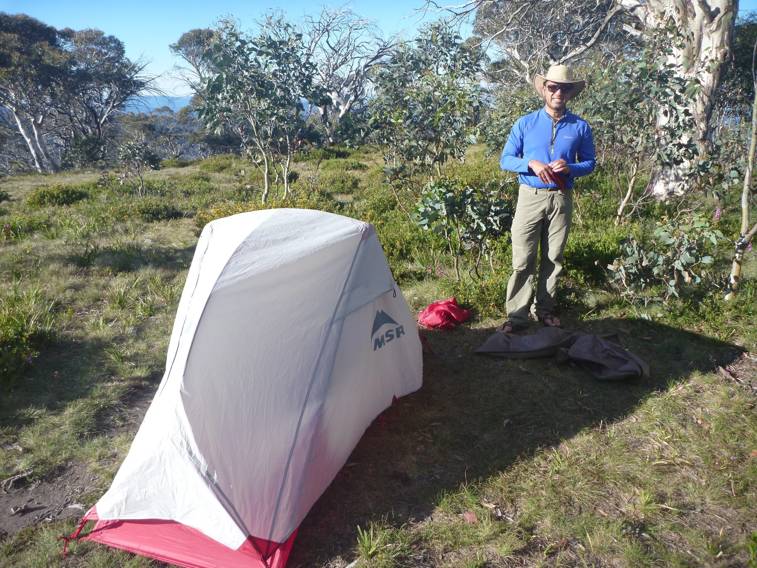  Dinesh pitching his MSR Hubba NX 