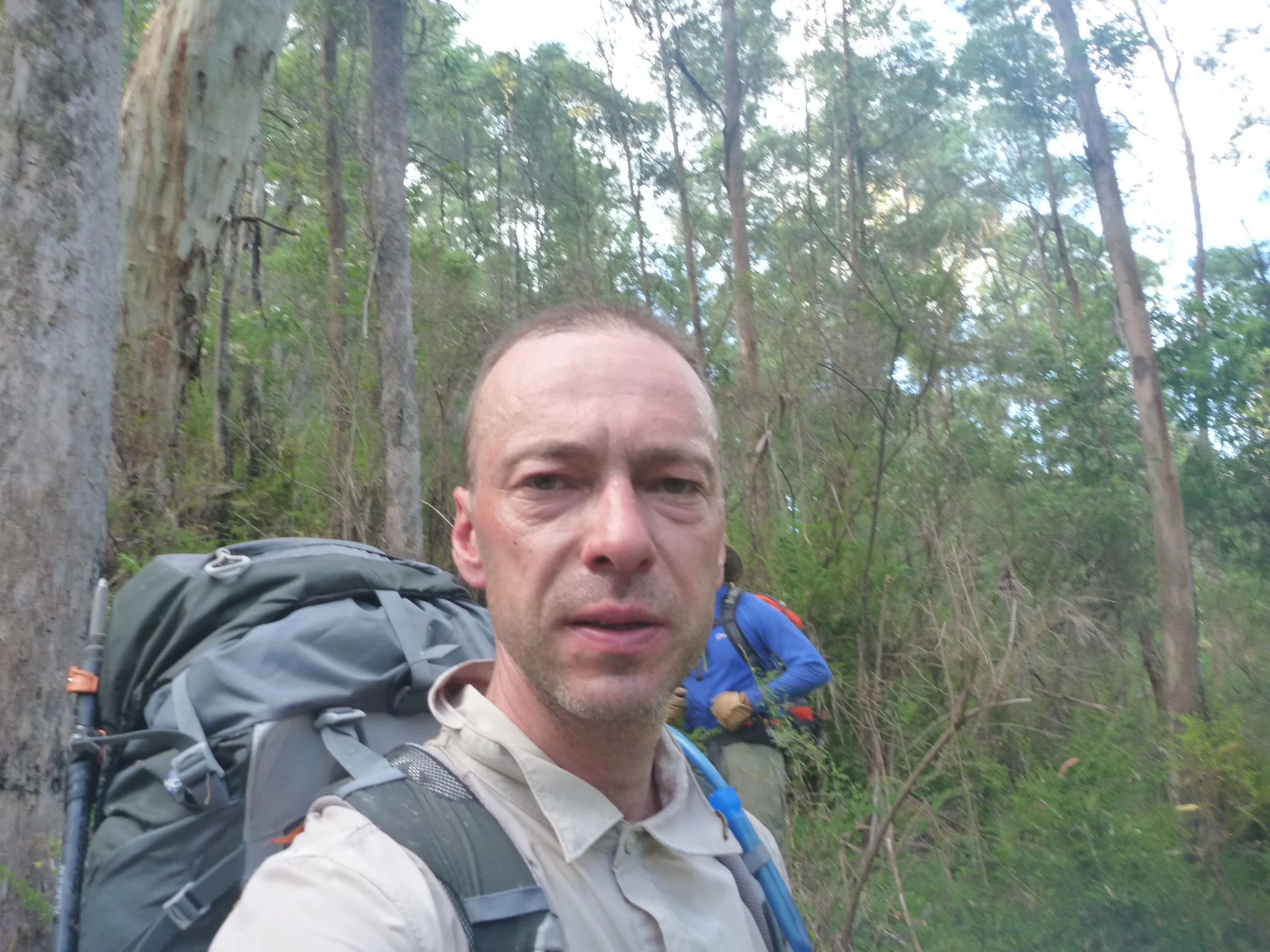  Thomas slightly exhausted after getting off-track for a bit and fighting dense bush 
