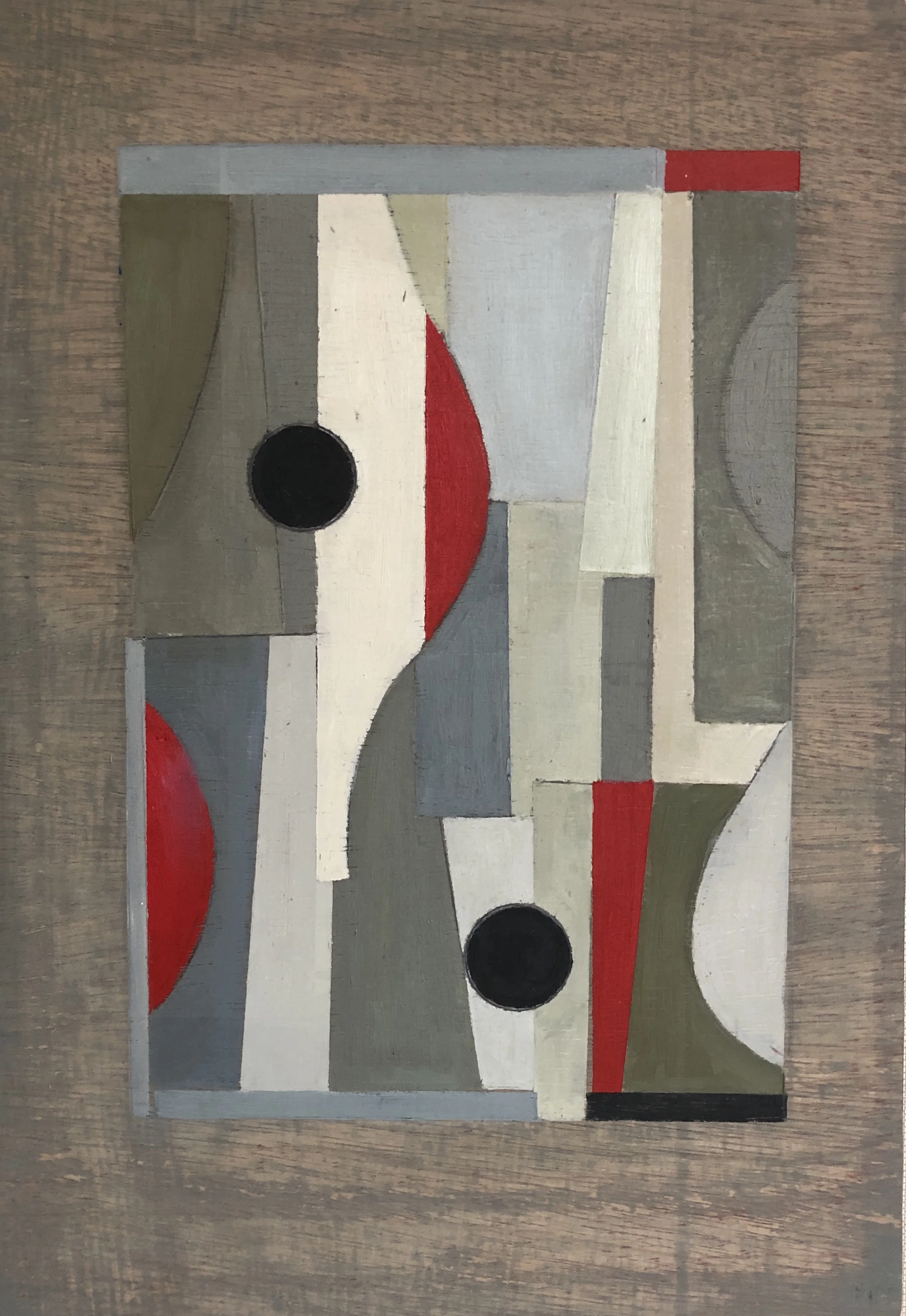 Red and Grey Abstraction 22 x32cm (Sold)