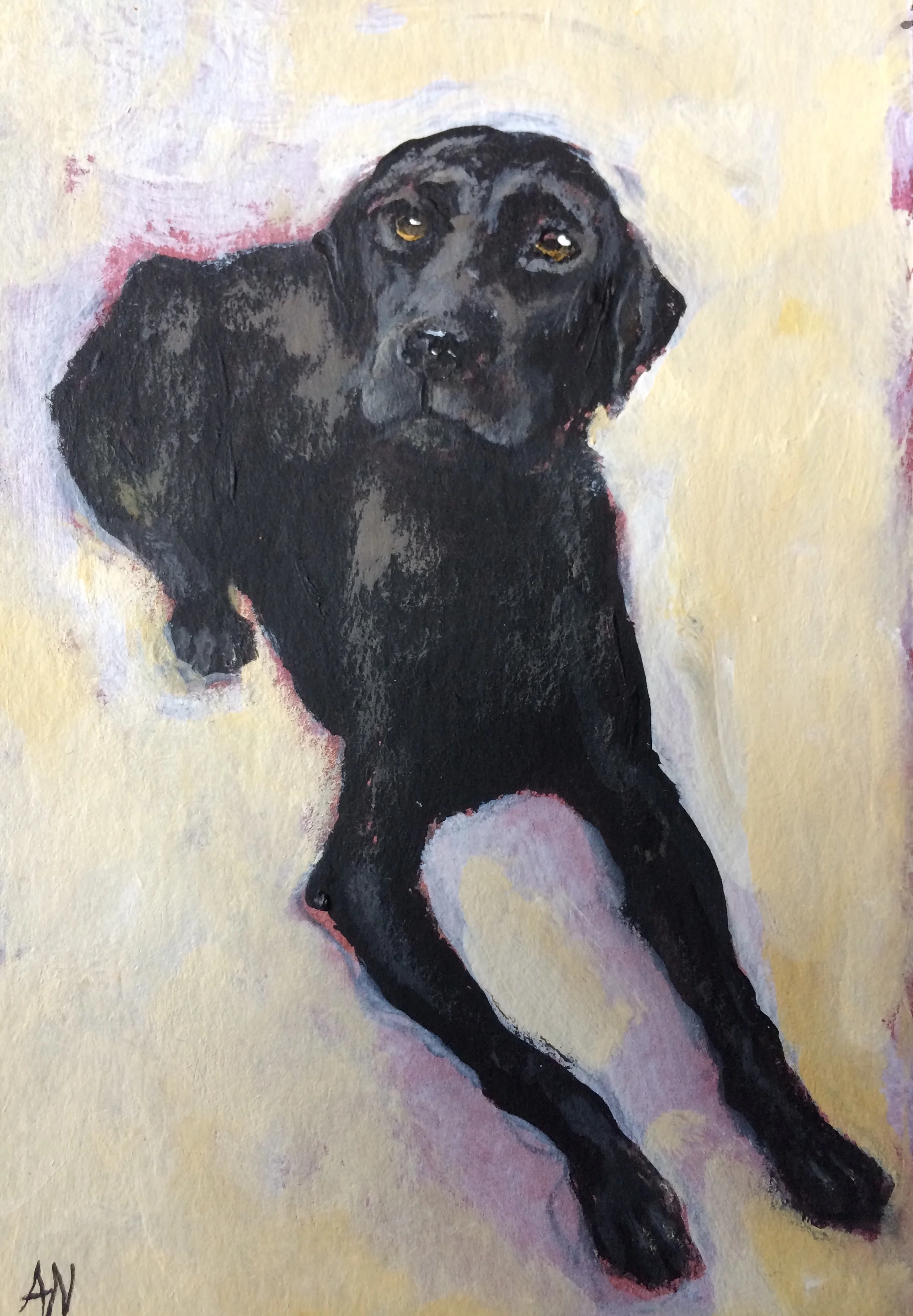 'Waiting' 10 x 15cm acrylic on paper