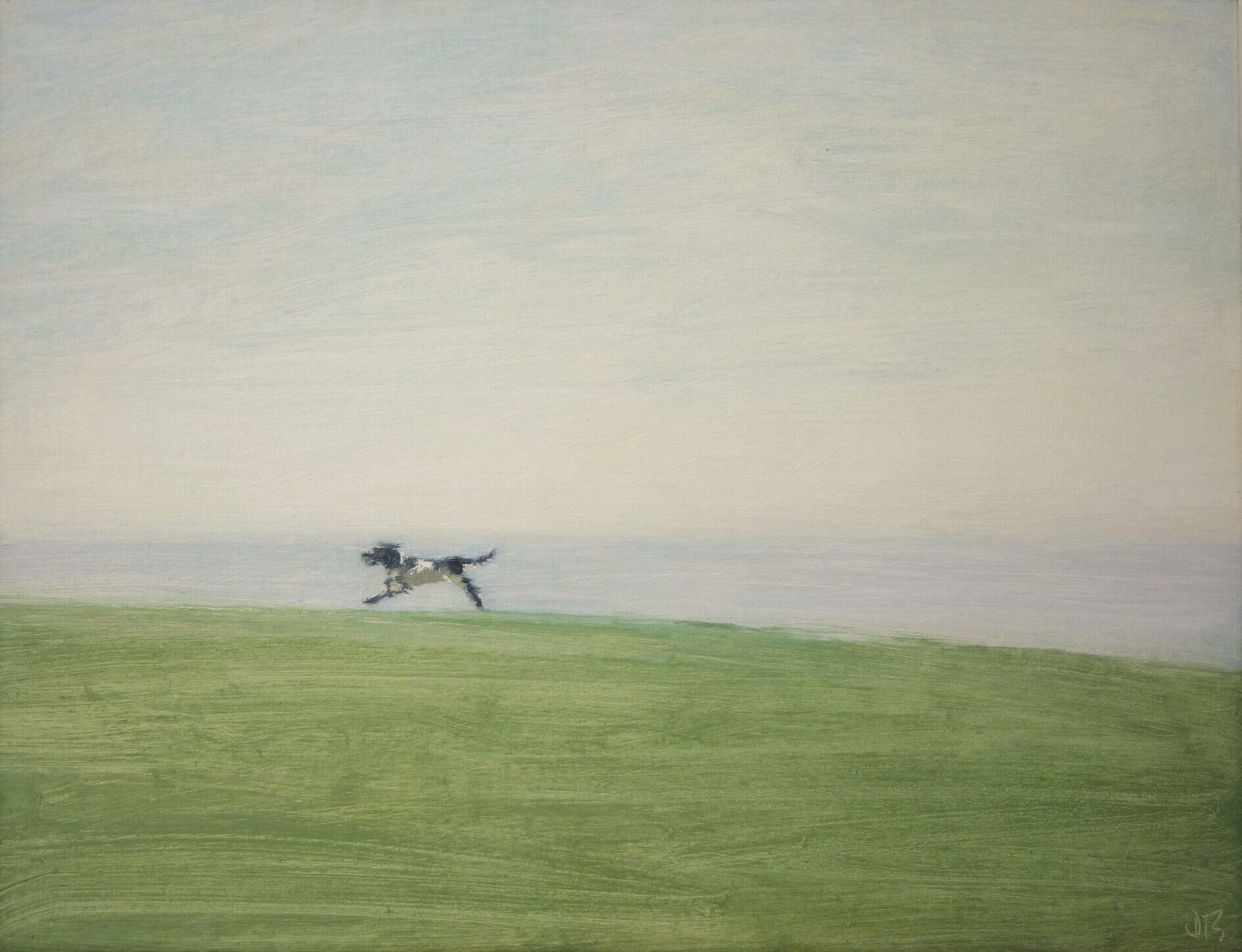 Fetch 21 x 28cm Oil on board