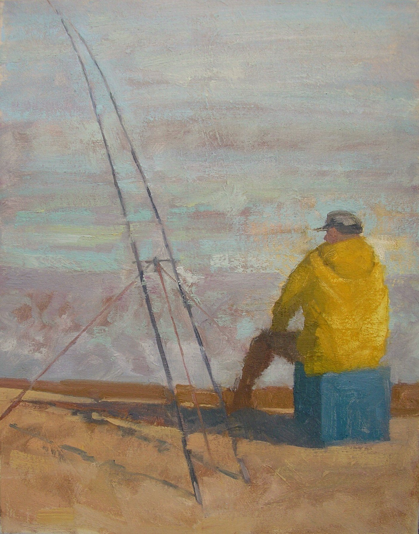 Fishing Late Afternoon 45 x 36cm Oil on Canvas