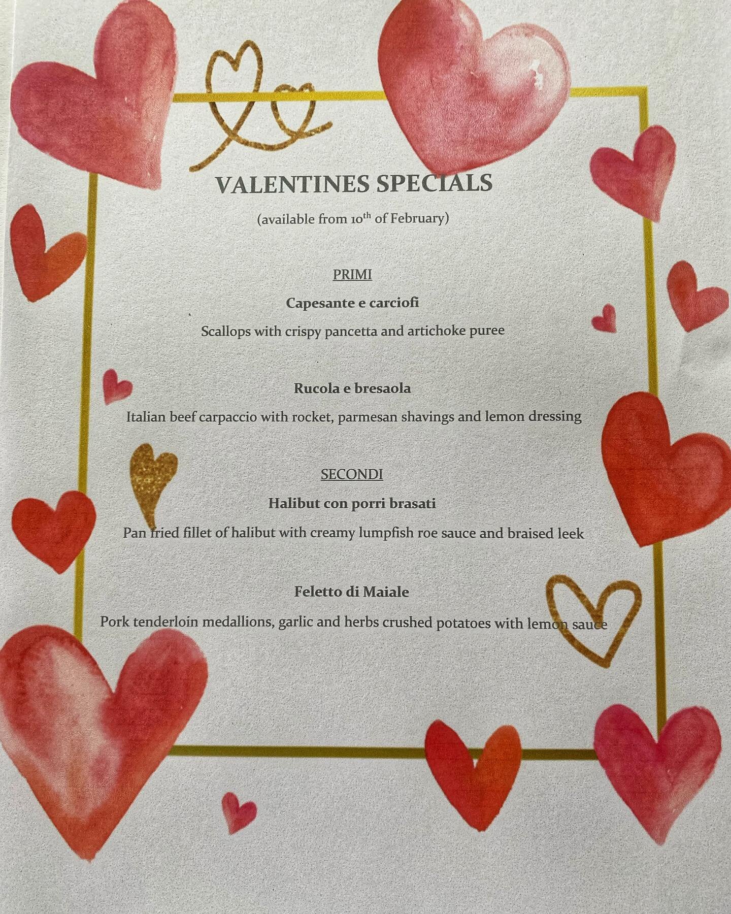 &ldquo;per conquistare un uomo bisogna prenderlo per la gola&rdquo;
or as we say 
&ldquo; the way to a man's heart is through his stomach&rdquo;

We are very exited to say that there is only little availability for tables on the Valentines day left a