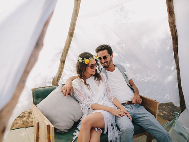 Pro tip: Always chill inside a teepee on your wedding day @craftandbloom