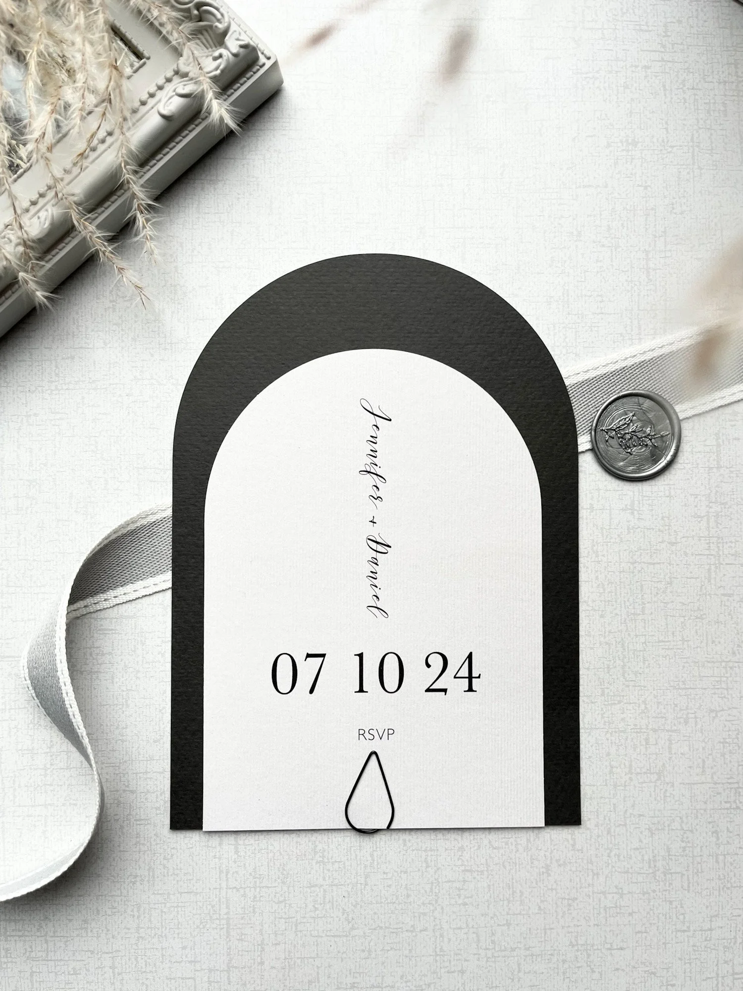 Arched Wedding invitation and RSVP