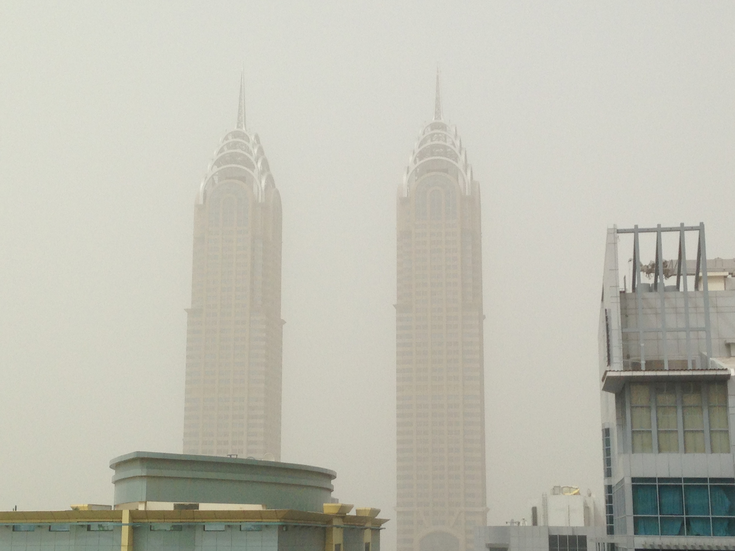 The visibility only three blocks away.